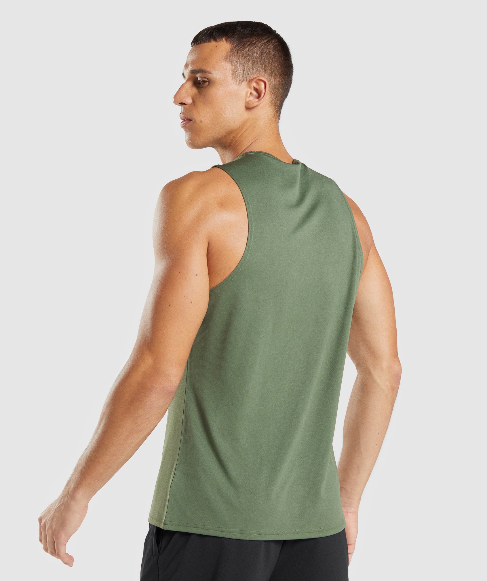 Olive Men's Gymshark Arrival Tanks | YBZRGW-928