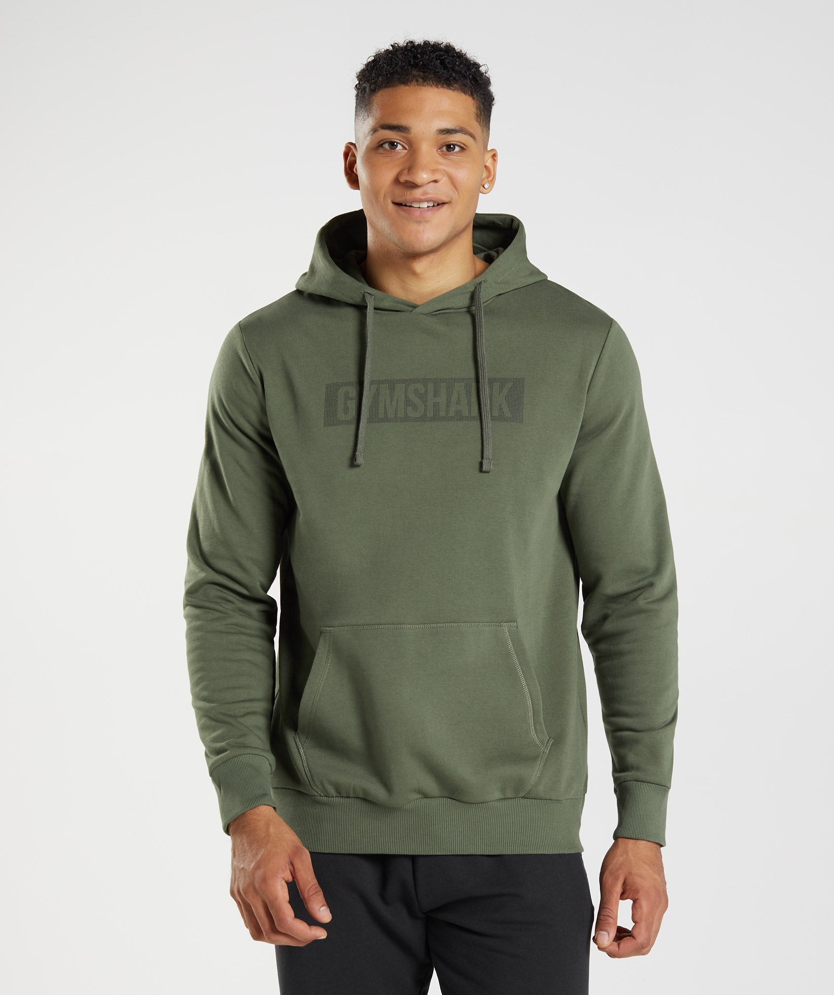 Olive Men\'s Gymshark Block Hoodie | ZPHQKV-129