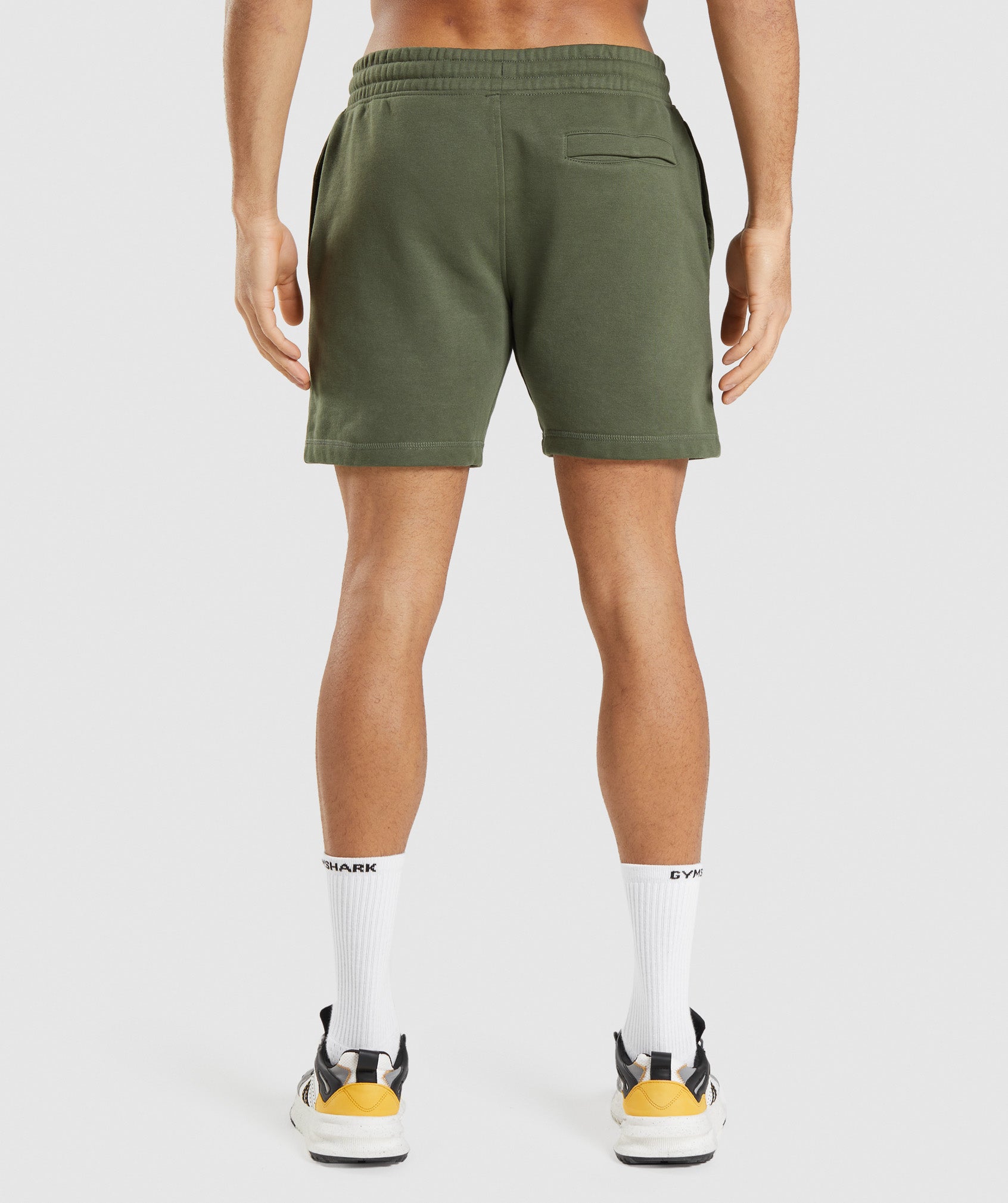 Olive Men's Gymshark Crest Shorts | CZDOQP-410