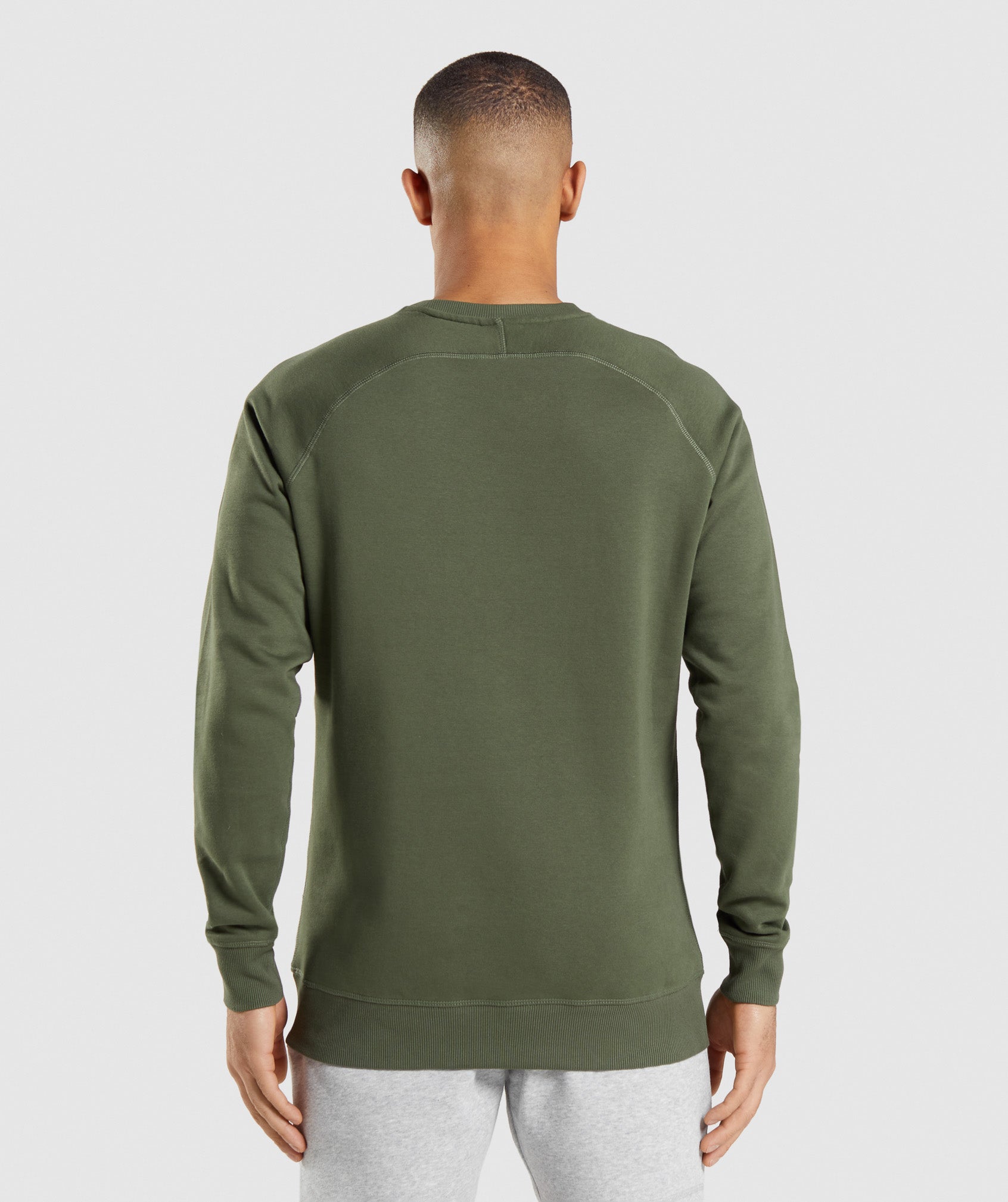 Olive Men's Gymshark Crest Sweatshirts | SOKGYT-751