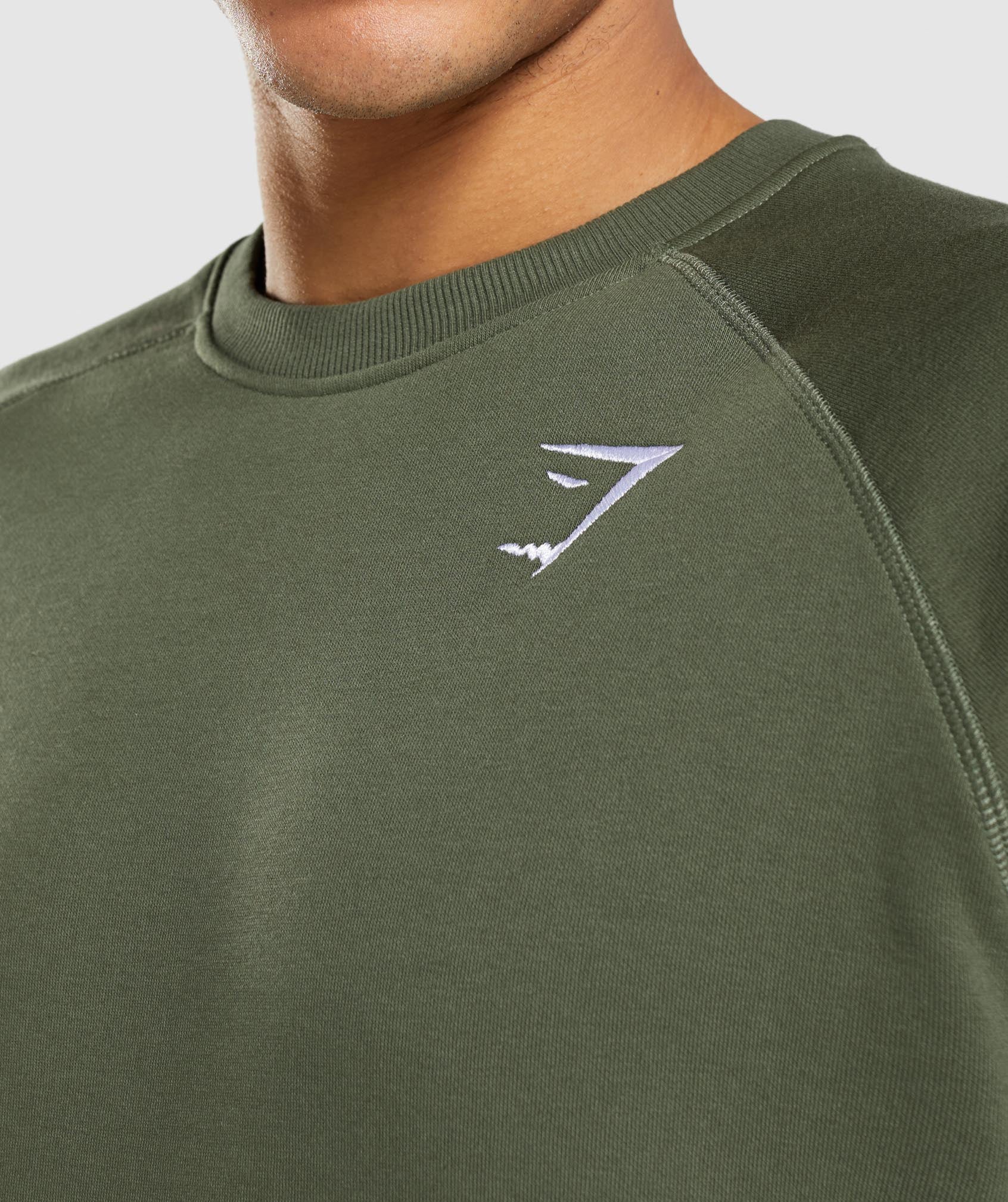 Olive Men's Gymshark Crest Sweatshirts | SOKGYT-751