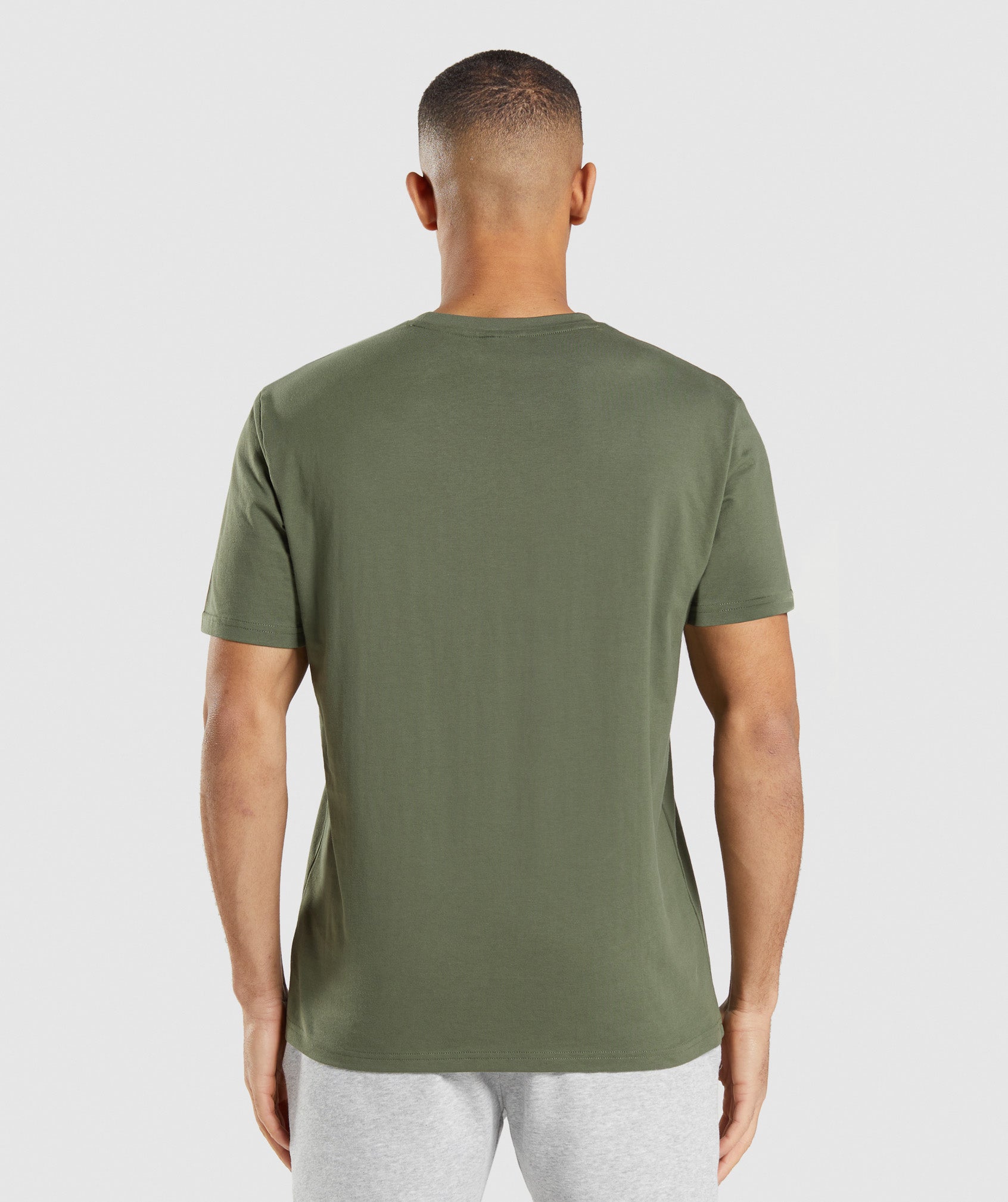 Olive Men's Gymshark Crest T Shirts | WLUKQE-543