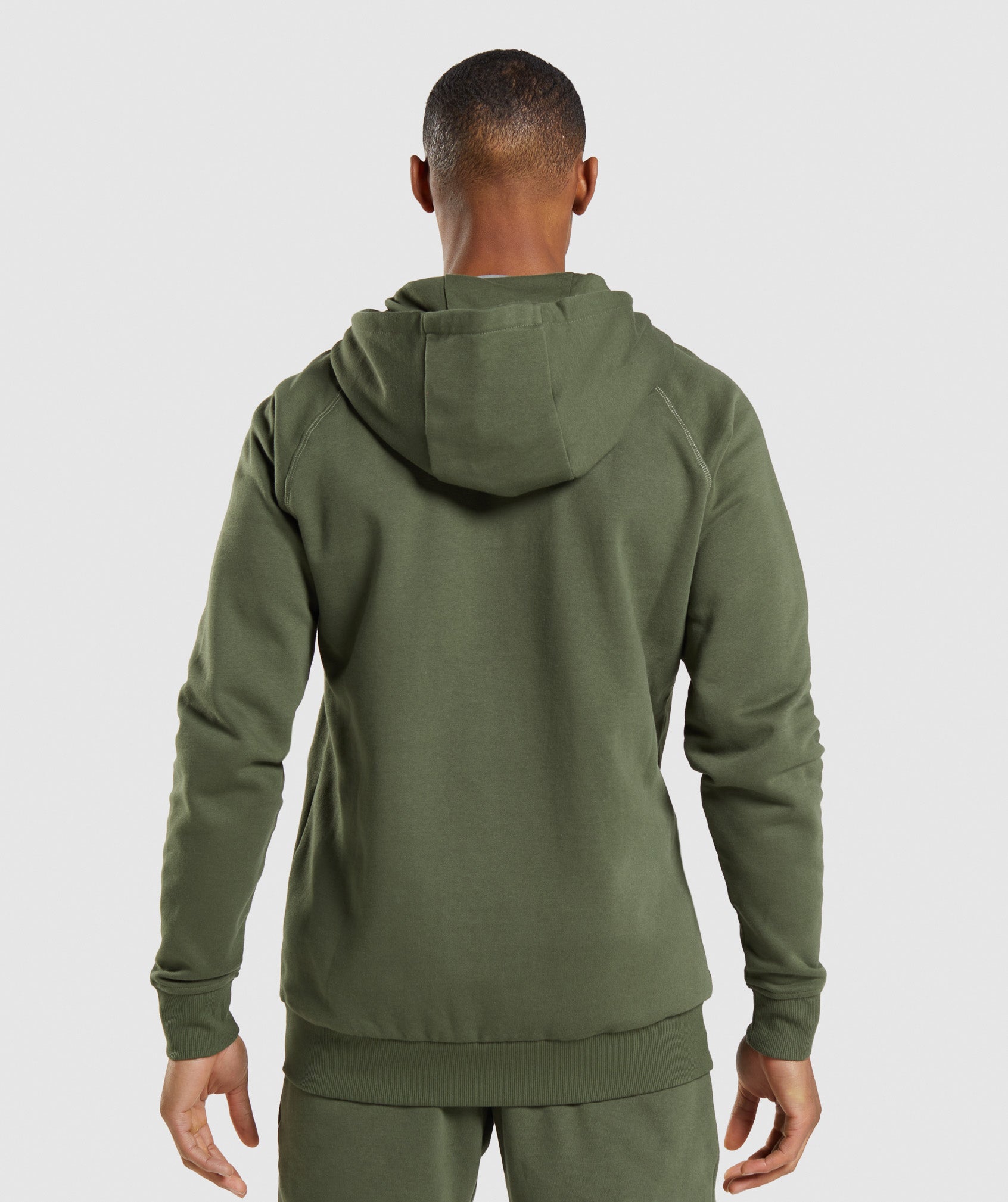 Olive Men's Gymshark Crest Zip Up Hoodie | FLKCPI-132