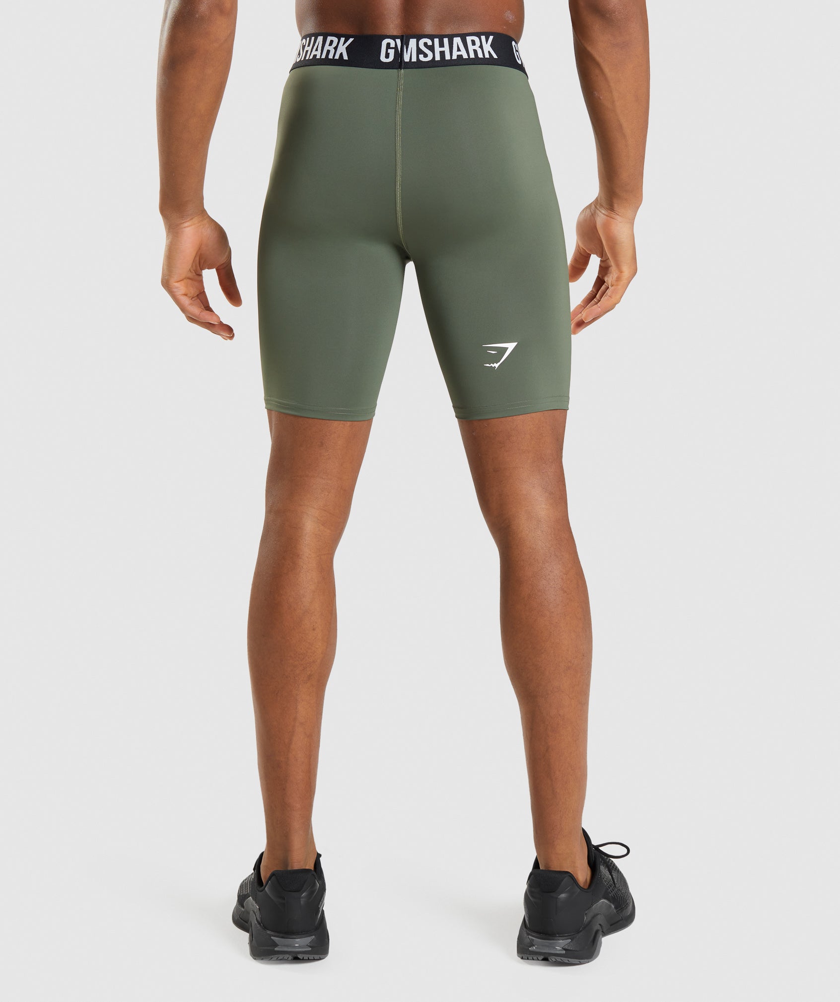 Olive Men's Gymshark Element Baselayer Shorts | QJREFX-835