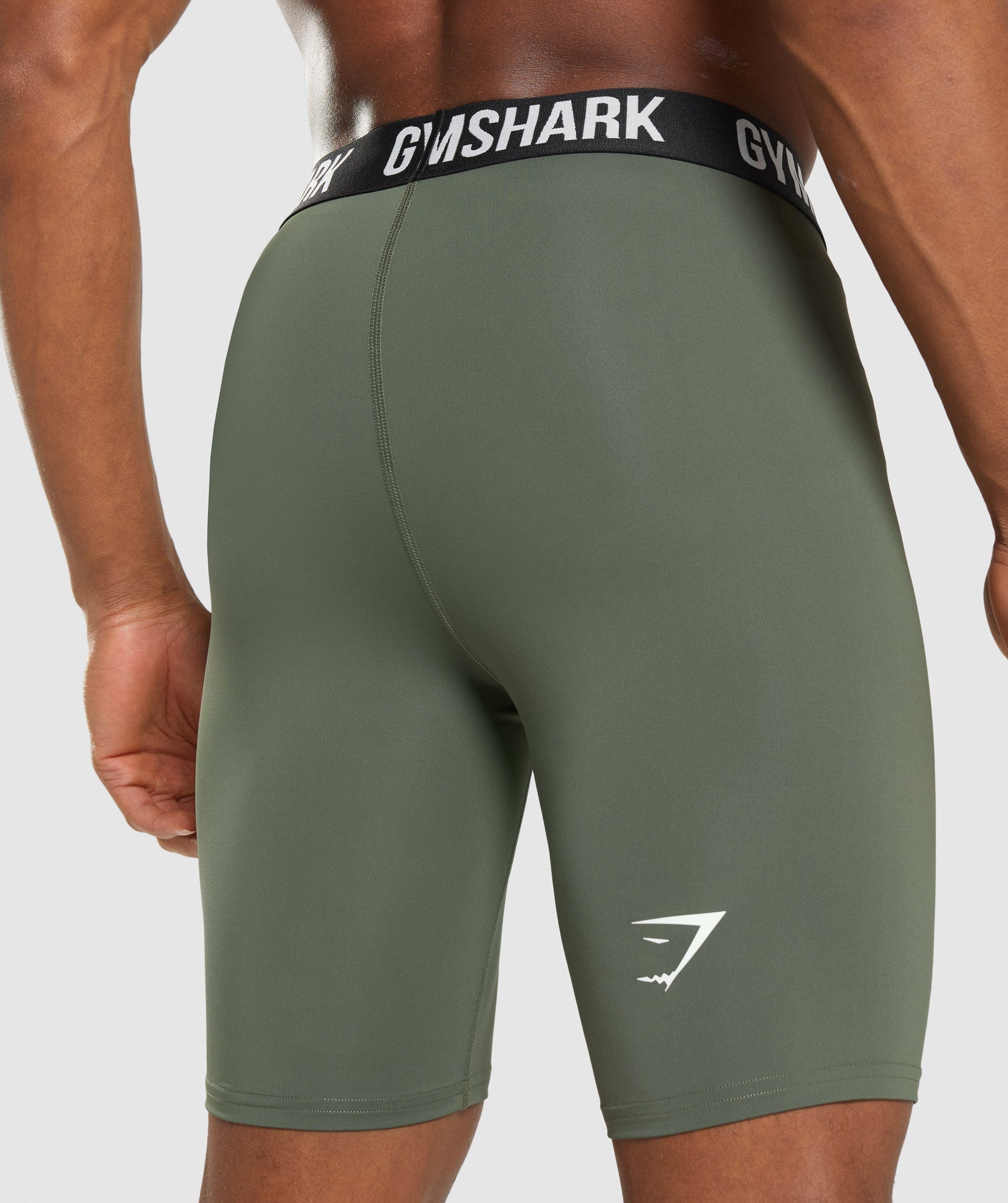 Olive Men's Gymshark Element Baselayer Shorts | QJREFX-835