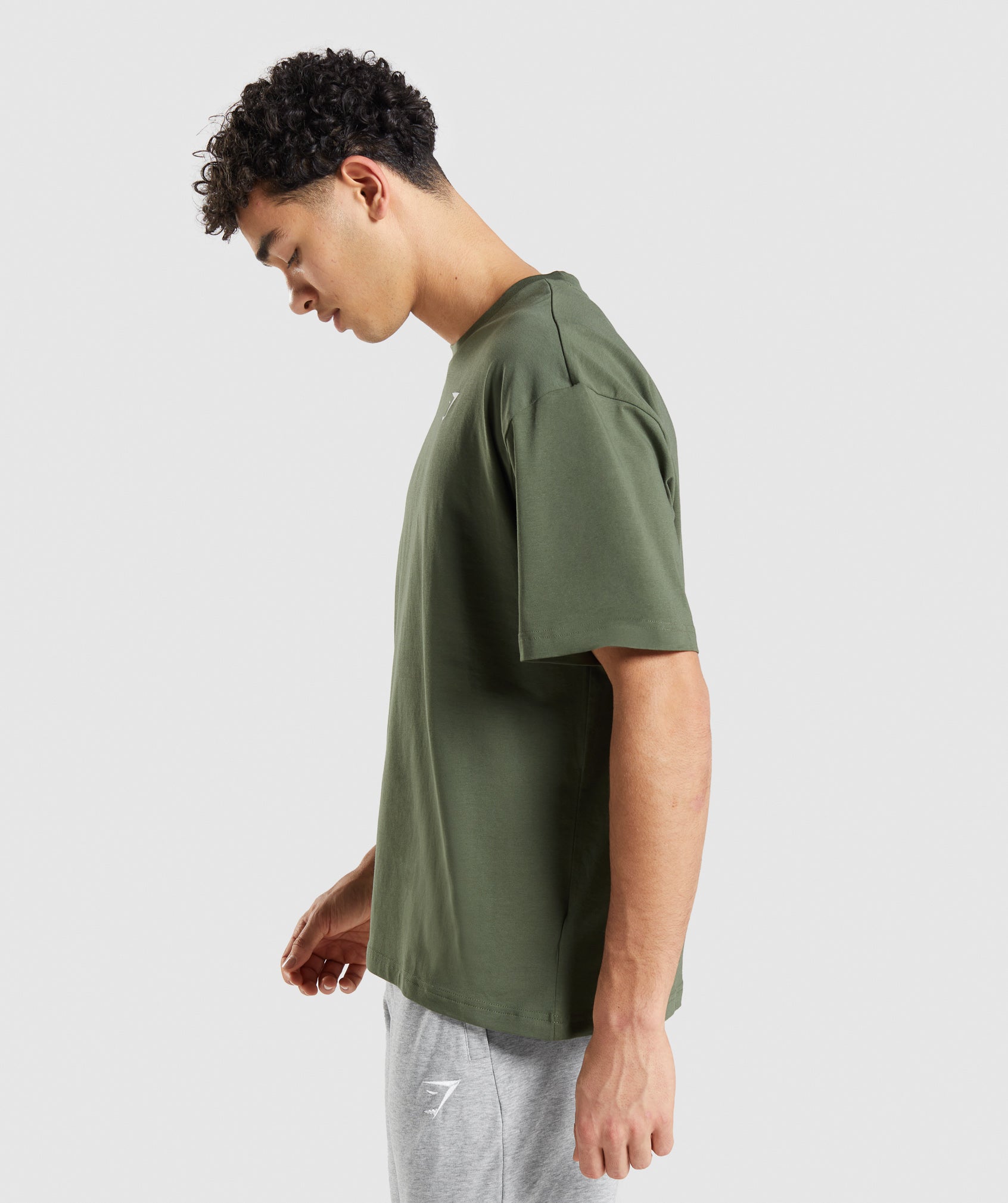 Olive Men's Gymshark Essential Oversized T Shirts | DJPBCO-841