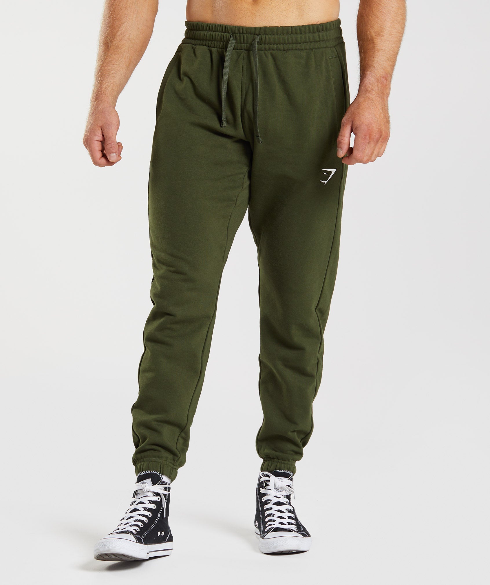 Olive Men\'s Gymshark Essential Oversized Jogger | ODZEYX-256