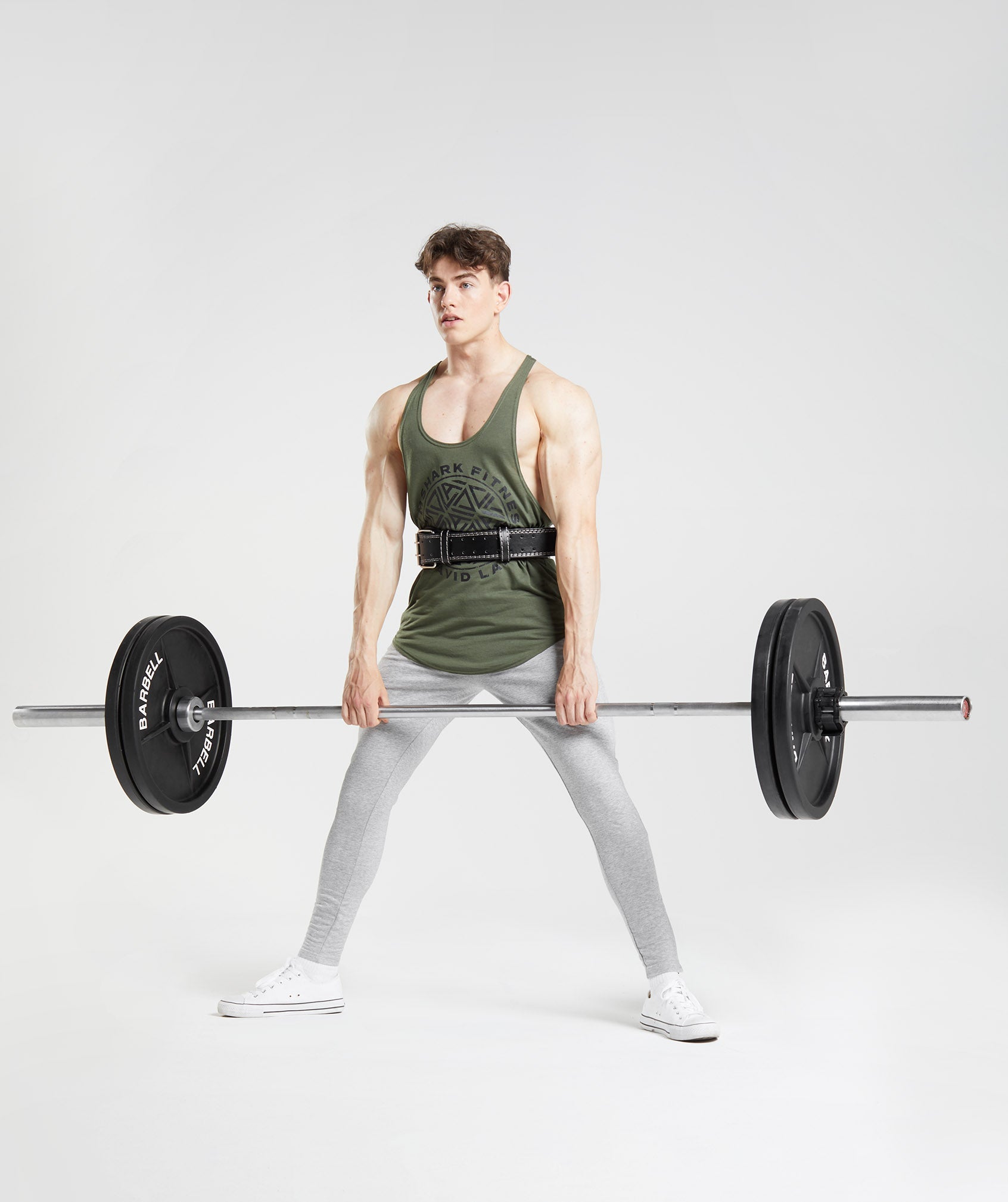 Olive Men's Gymshark GS x David Laid Stringer Vest | LTEWCM-759