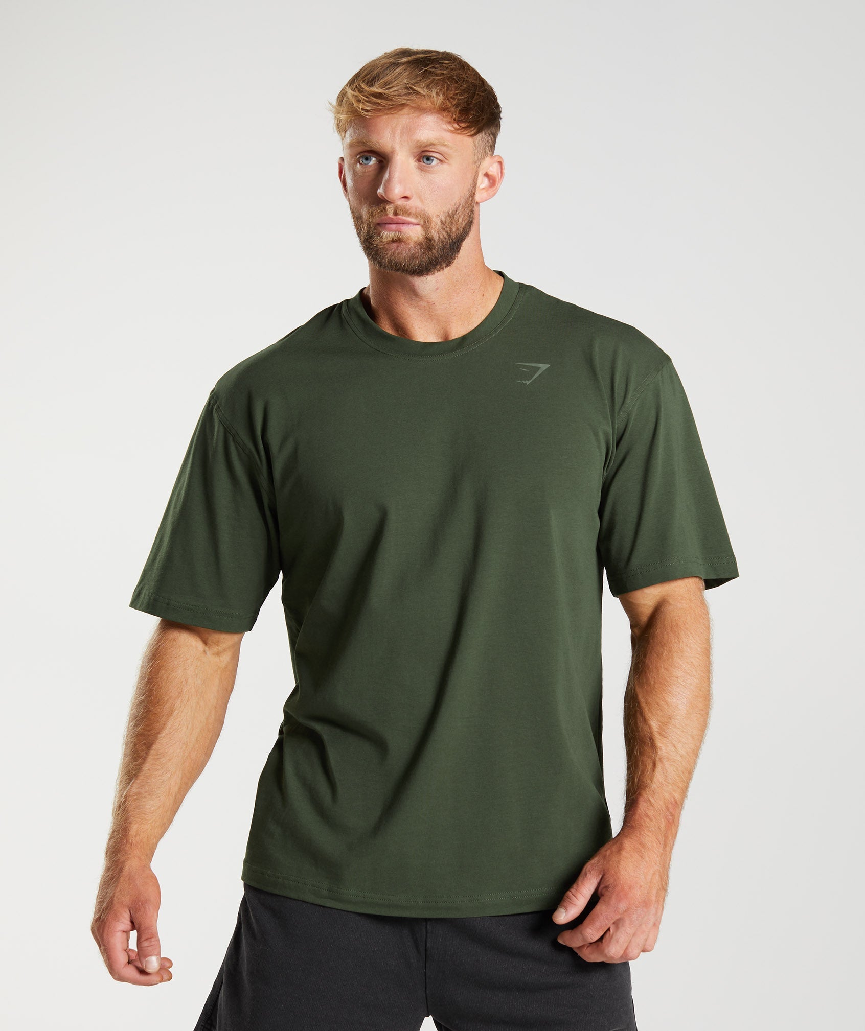 Olive Men\'s Gymshark Power T Shirts | PEZRWF-421