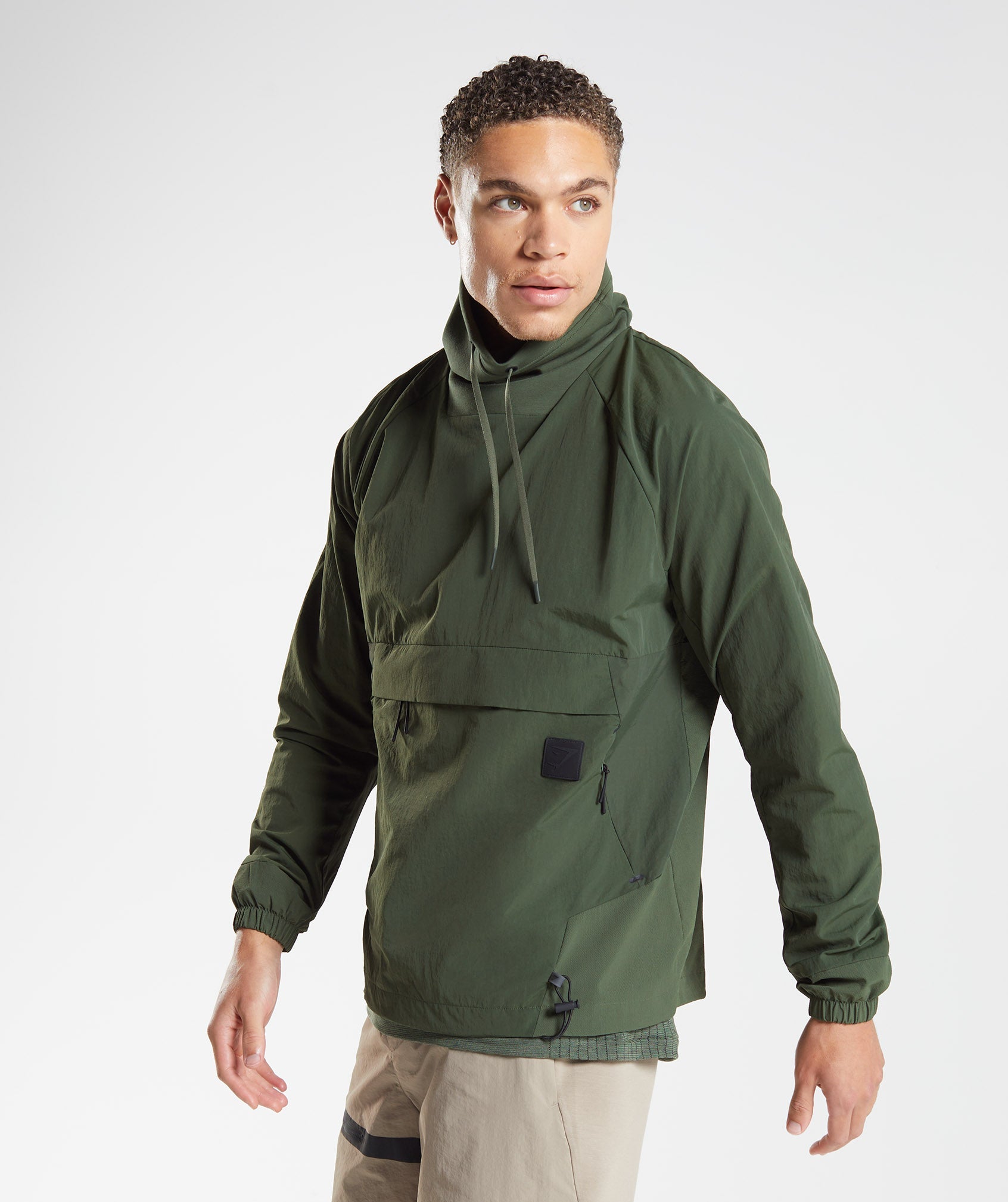 Olive Men's Gymshark Retake Anorak Tops | JODLRQ-861