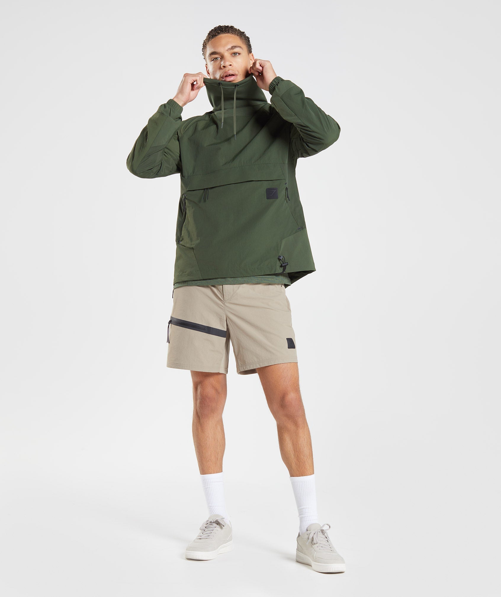 Olive Men's Gymshark Retake Anorak Tops | JODLRQ-861