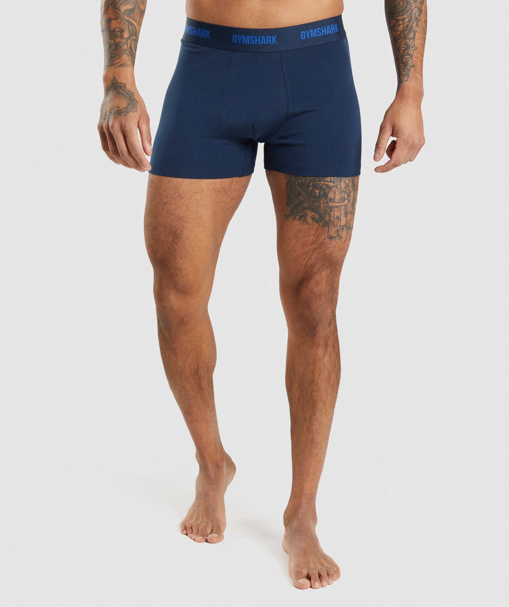 Olive / Navy Men's Gymshark Boxers 2pk Underwear | HSXLNO-640