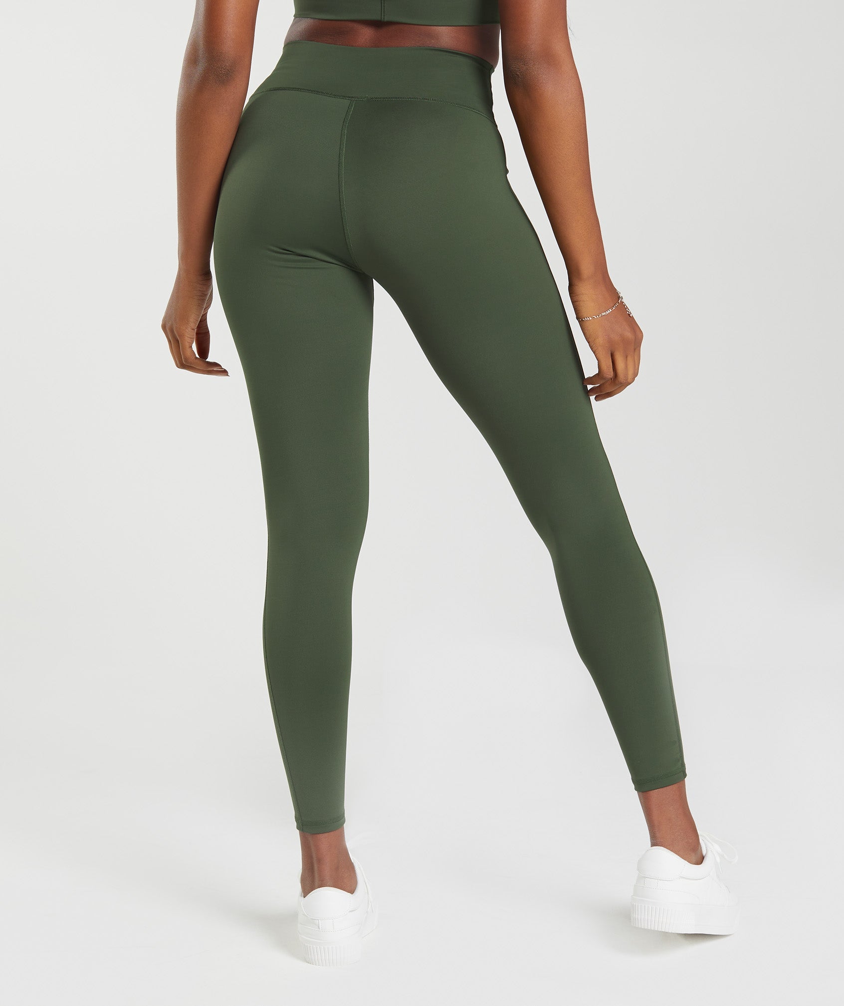 Olive Women's Gymshark Elevate Leggings | KQJUAF-538