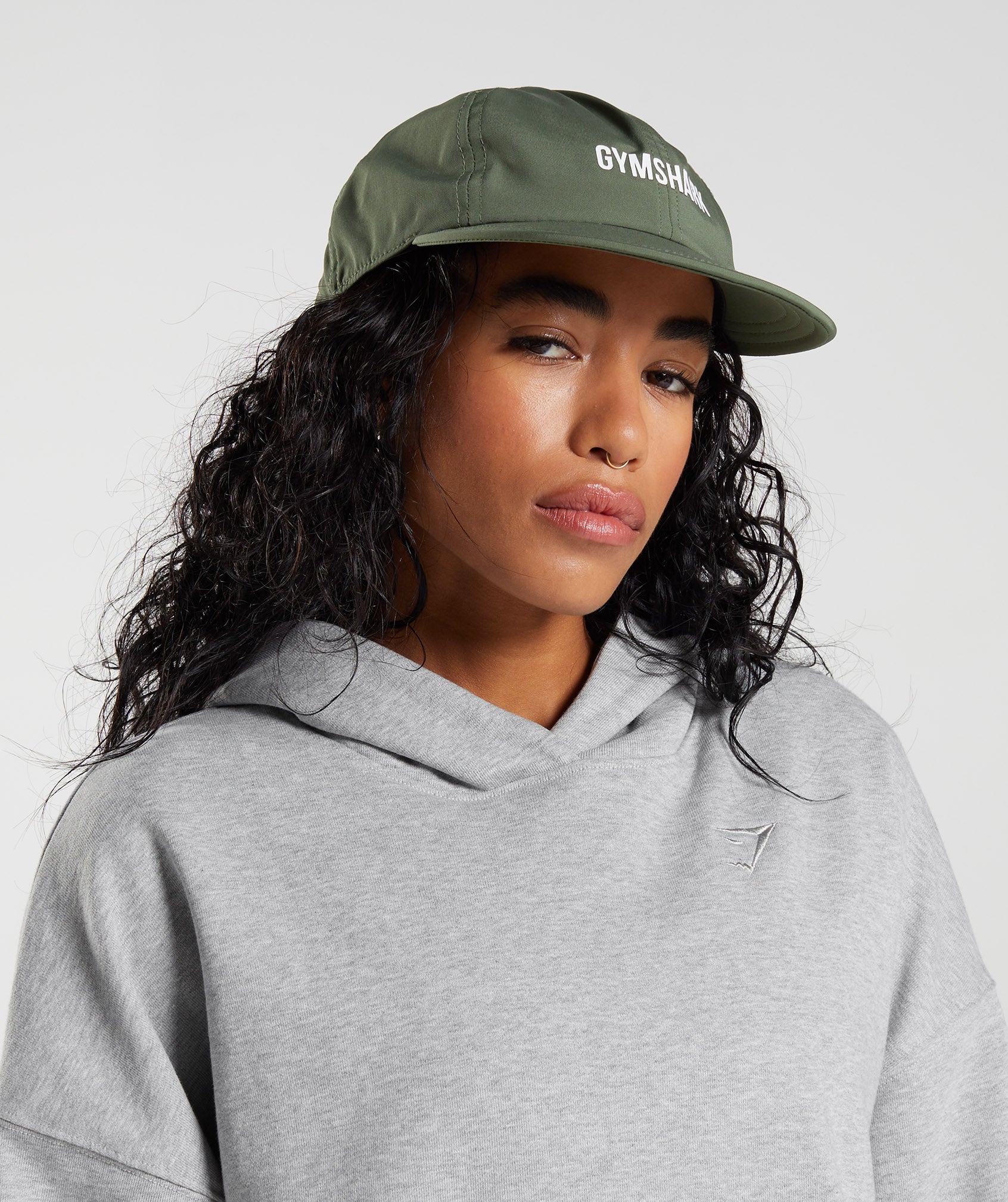 Olive Women's Gymshark Flat Peak Hats | KBRCDH-961