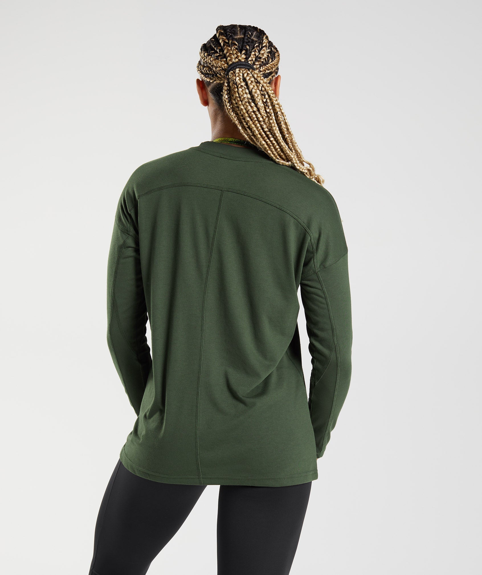 Olive Women's Gymshark GS Power Long Sleeve T Shirts | LXBHWN-497