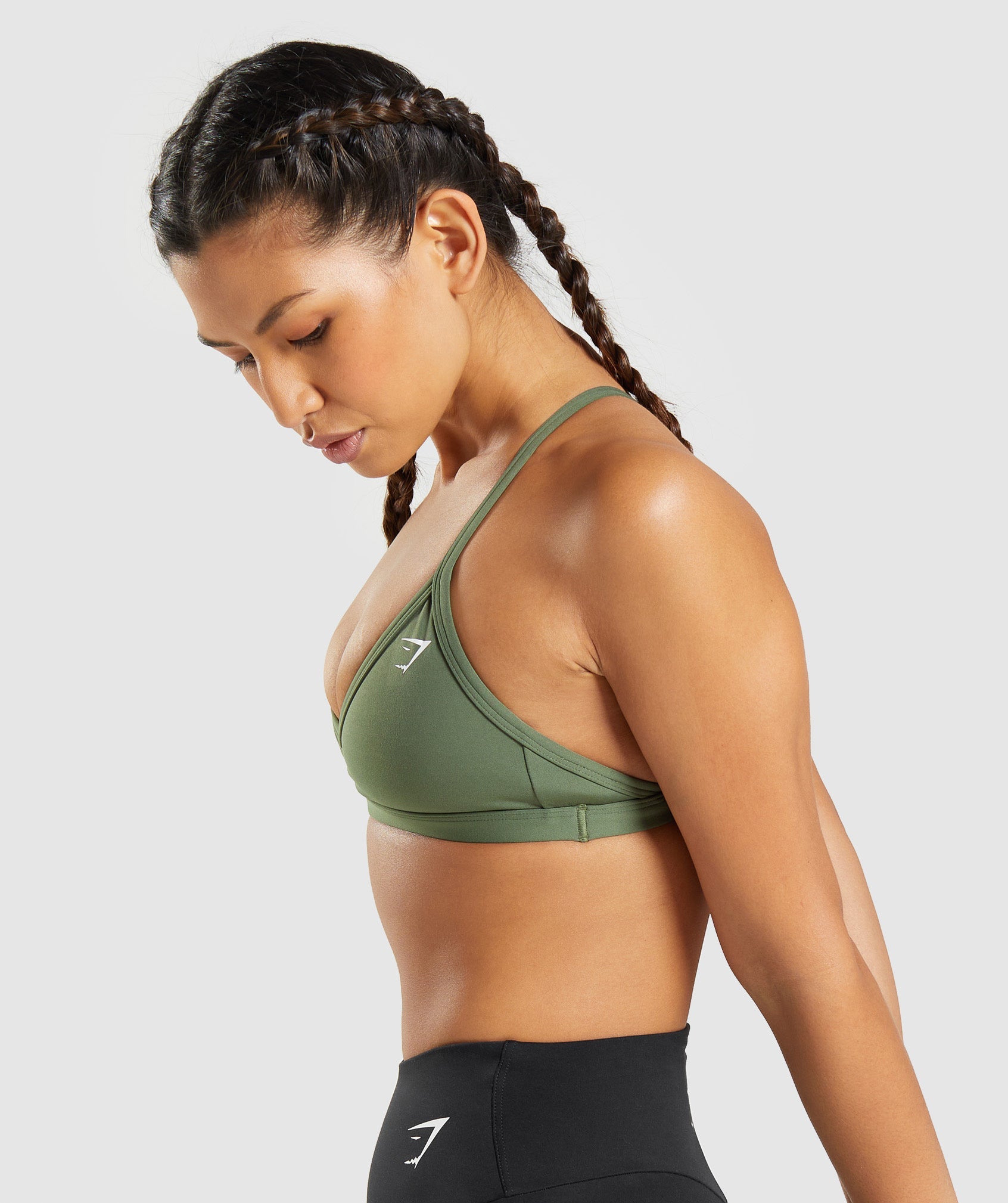 Olive Women's Gymshark Minimal Sports Bra | SBAXGH-783