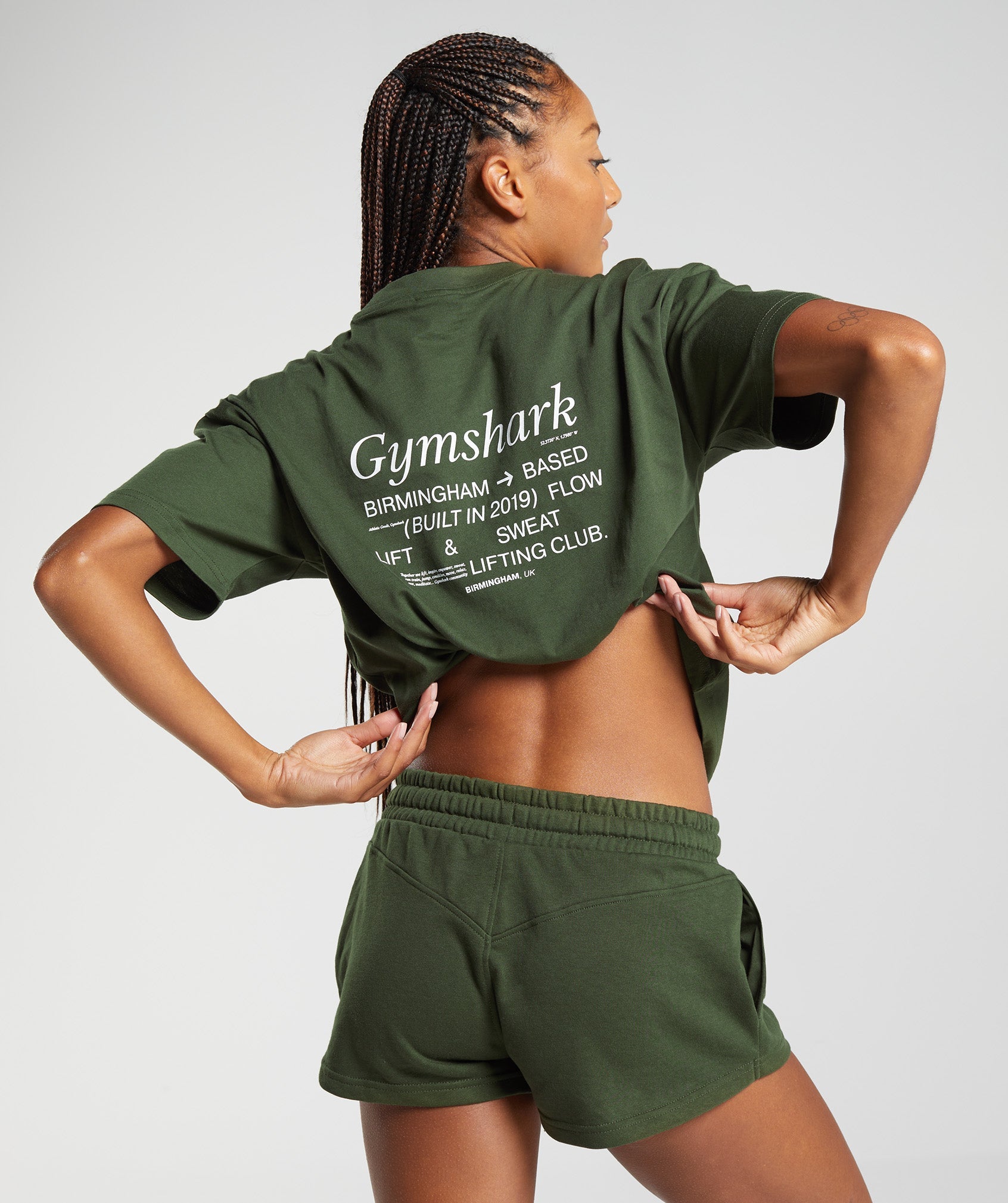 Olive Women's Gymshark Social Club Oversized T Shirts | OJPLIM-583