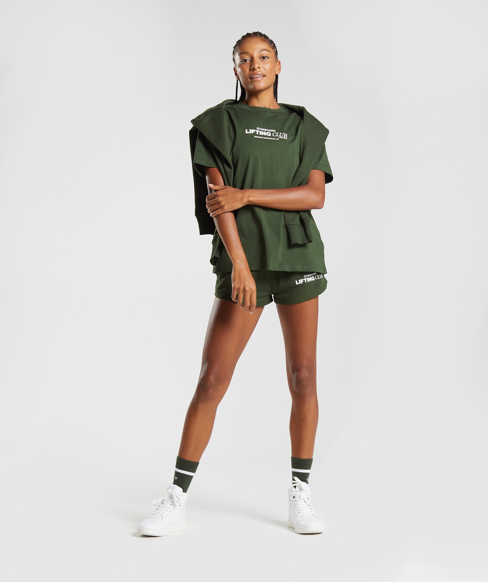 Olive Women's Gymshark Social Club Oversized T Shirts | OJPLIM-583