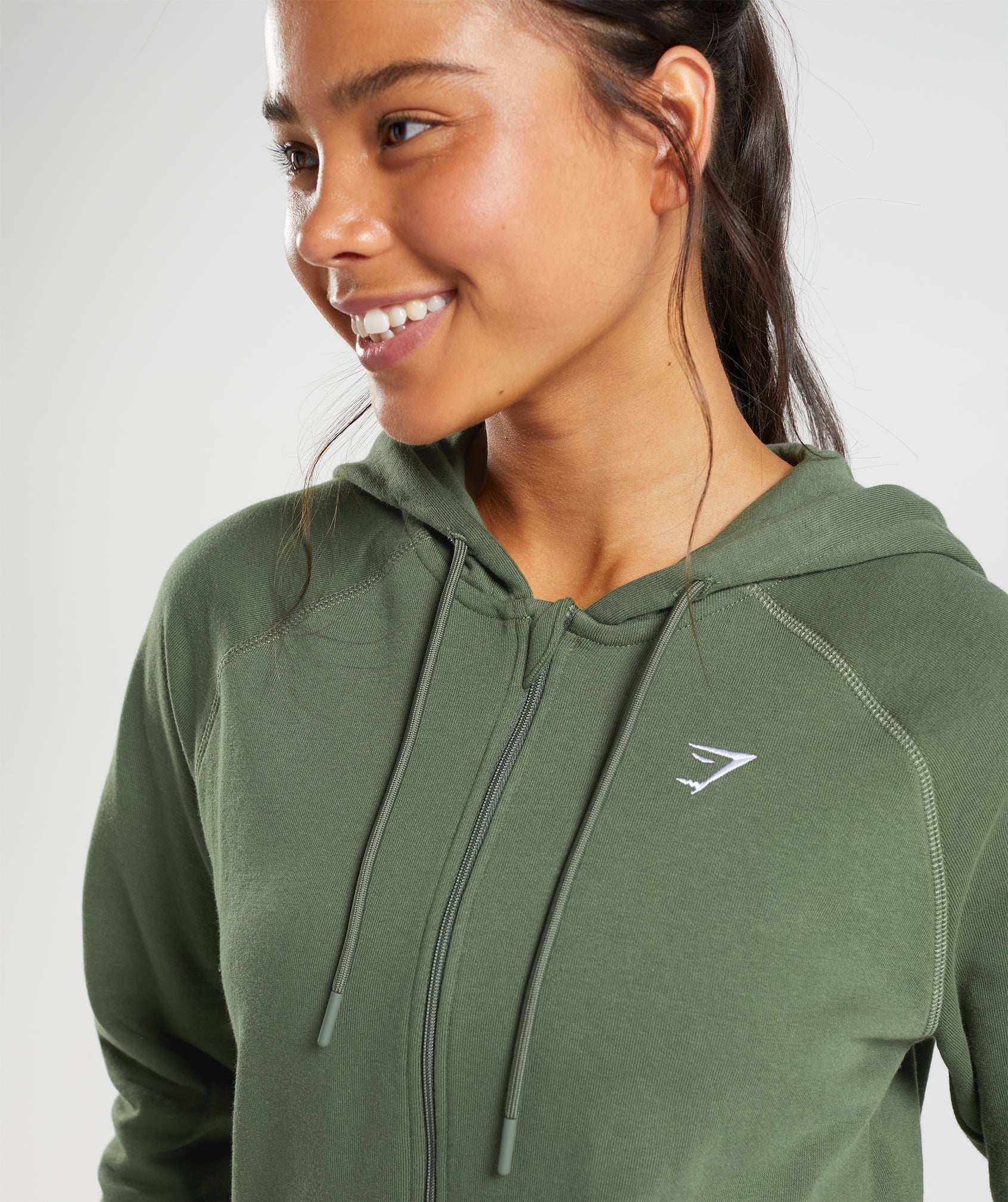 Olive Women's Gymshark Training Zip Hoodie | YMBAKS-862