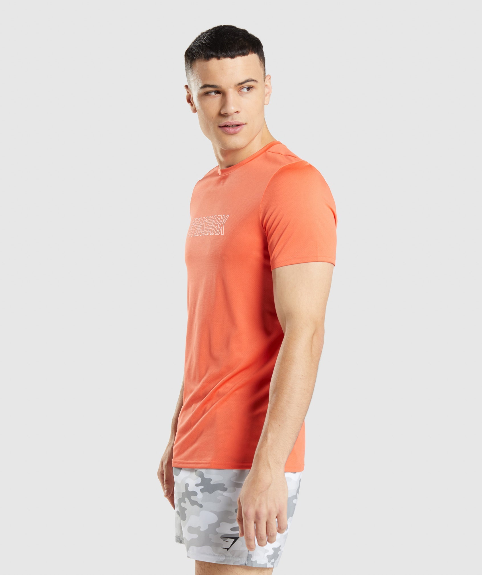 Orange Men's Gymshark Arrival Graphic T Shirts | SZLTKE-458