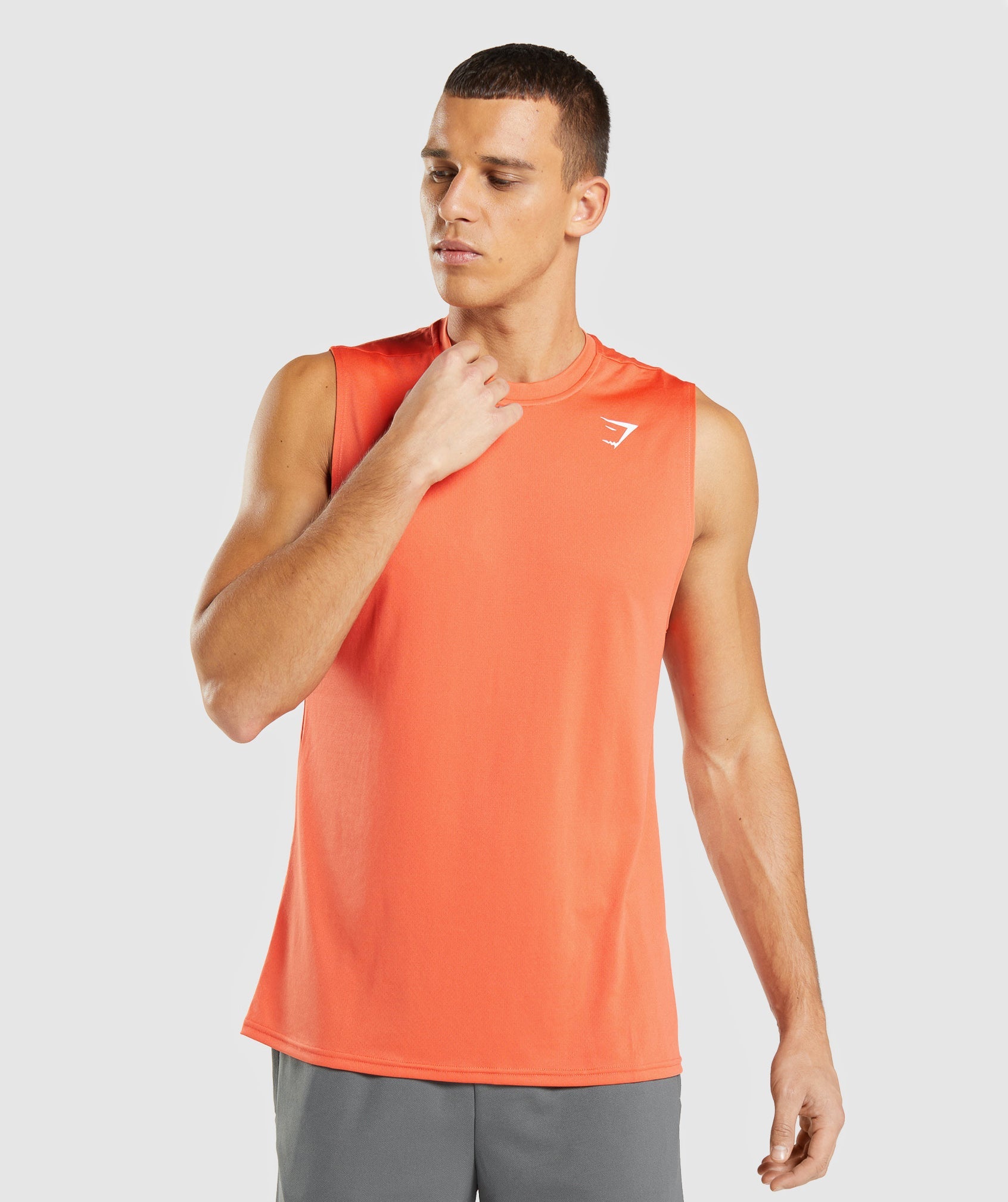 Orange Men\'s Gymshark Arrival Sleeveless T Shirts | WLBPEQ-305