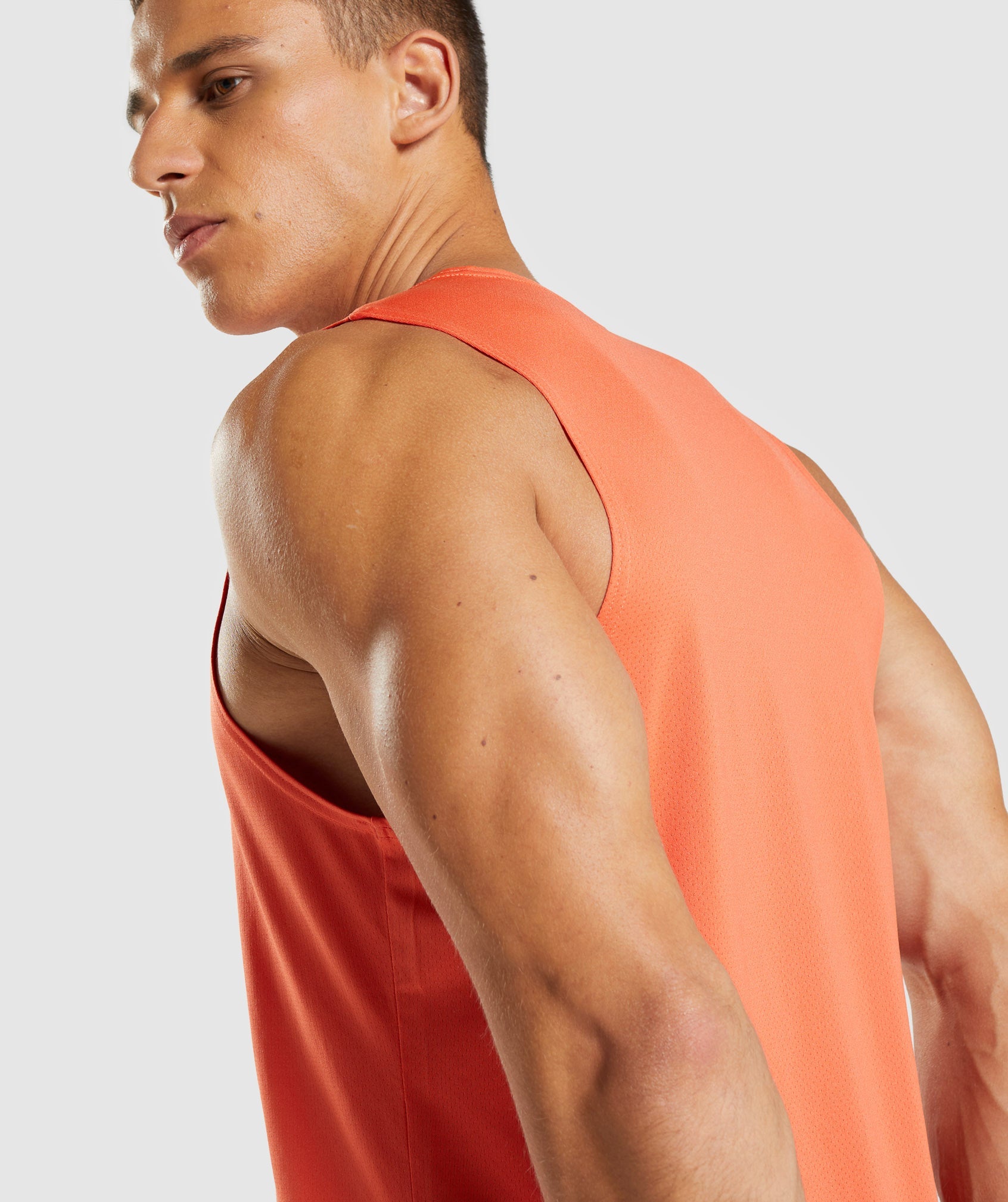 Orange Men's Gymshark Arrival Tanks | OPMIZU-409