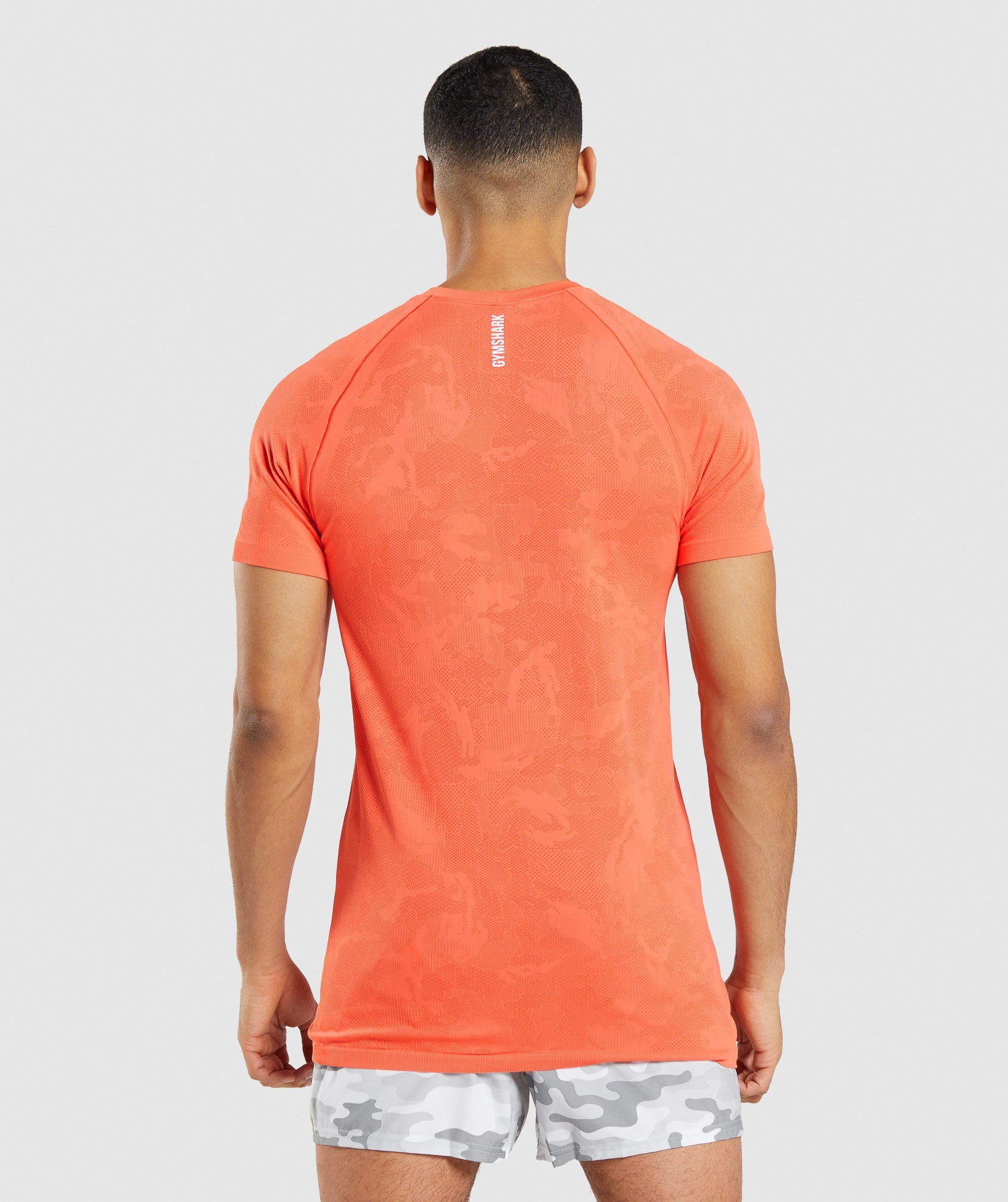 Orange Men's Gymshark Geo Seamless T Shirts | DQPZAM-163