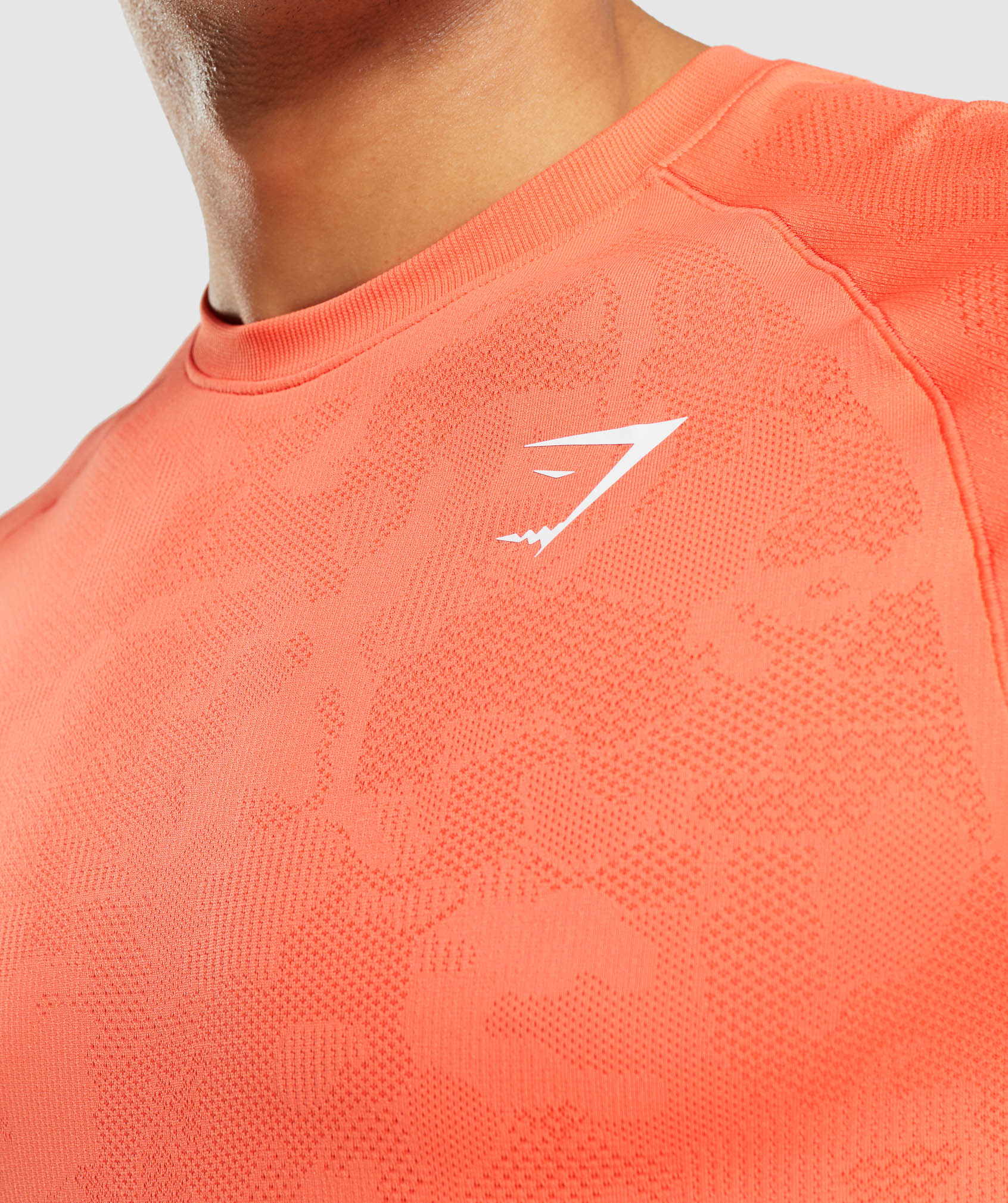 Orange Men's Gymshark Geo Seamless T Shirts | DQPZAM-163