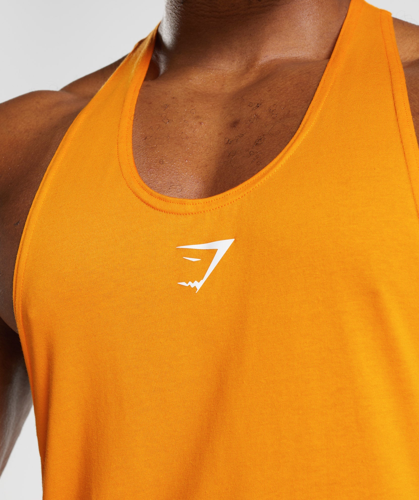 Orange Men's Gymshark React Stringer Vest | NHPXDL-063