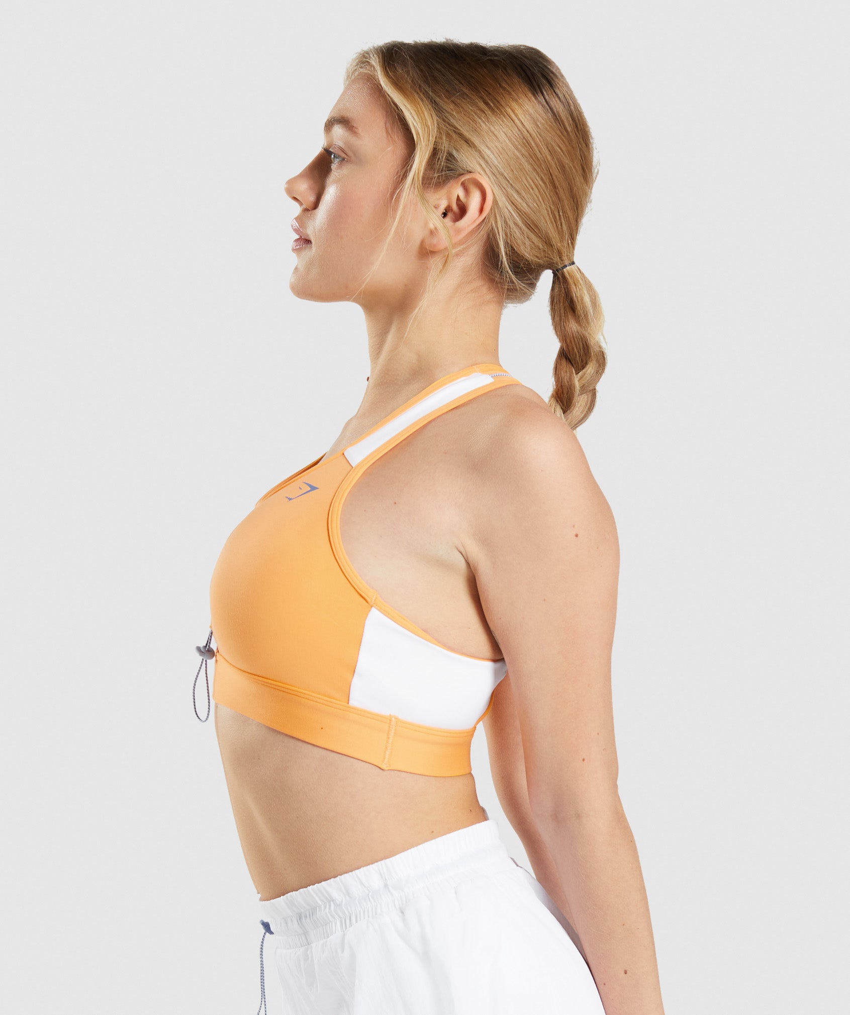 Orange / White Women's Gymshark Pulse Sports Bra | OBECSA-259