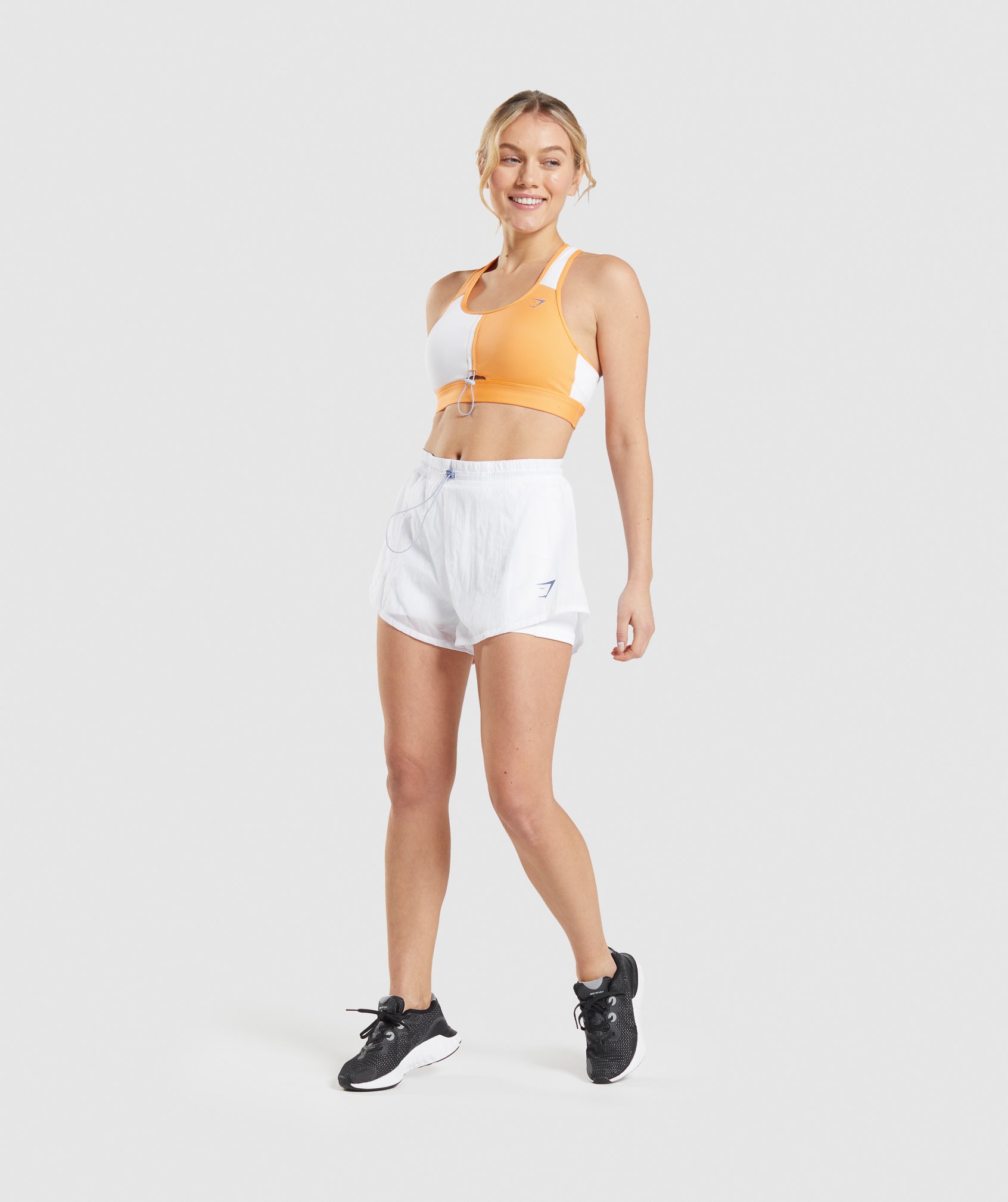 Orange / White Women's Gymshark Pulse Sports Bra | OBECSA-259