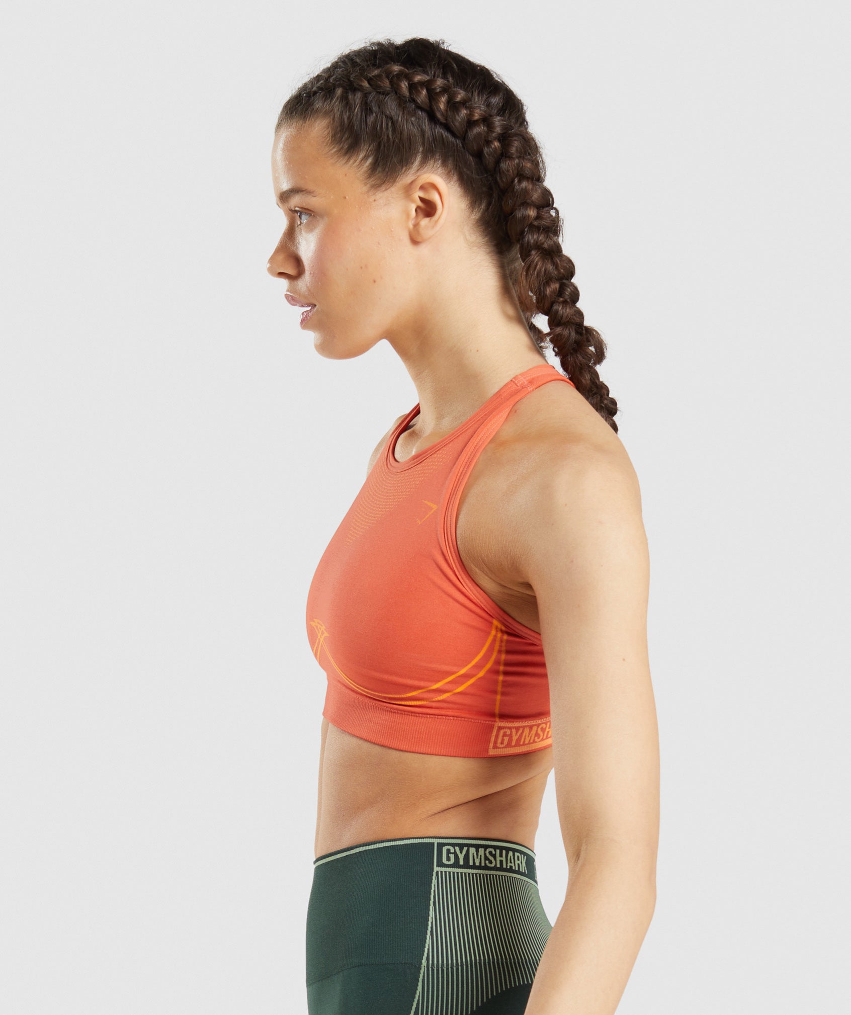 Orange Women's Gymshark Apex Seamless Sports Bra | ZYKUEM-427