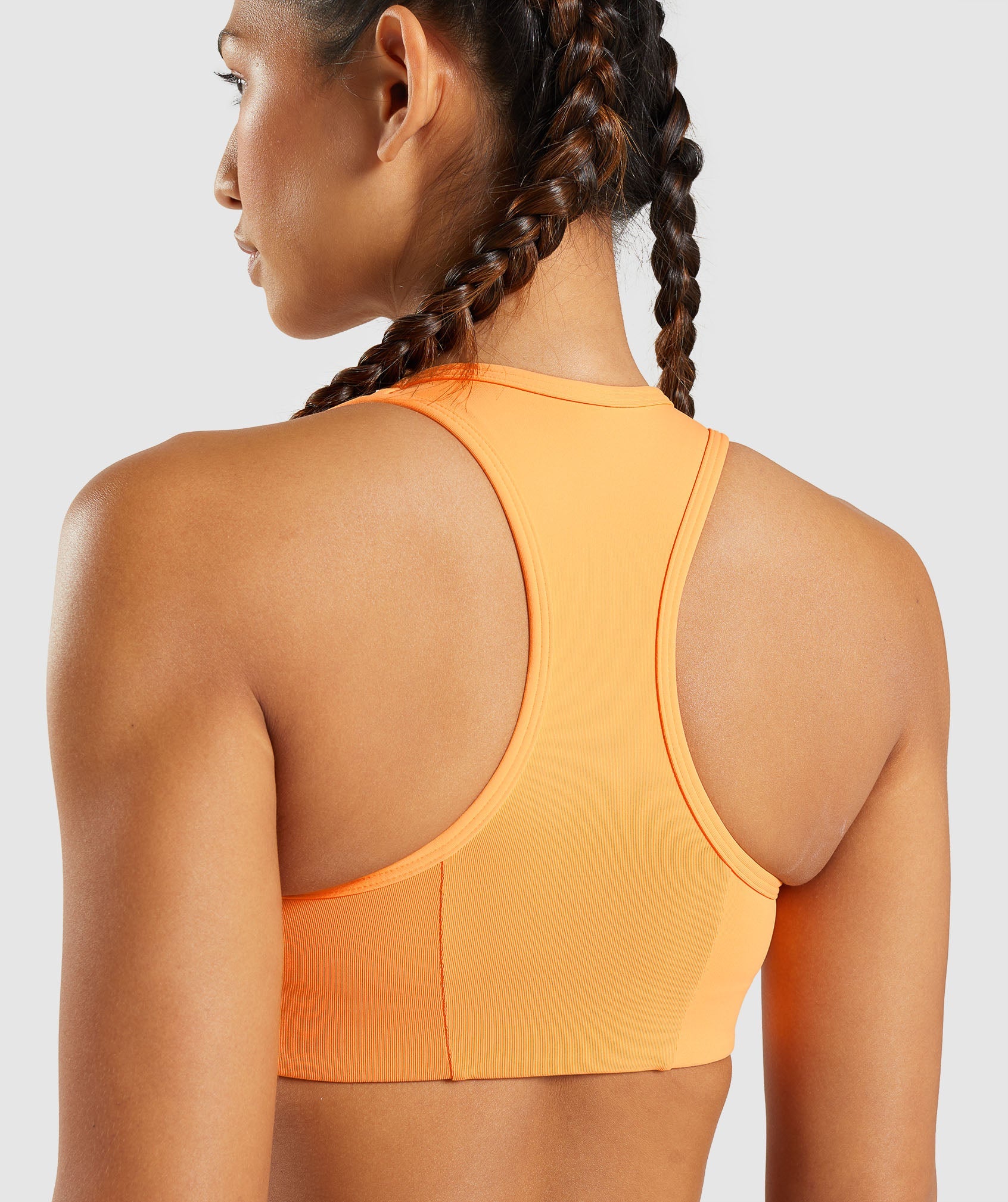 Orange Women's Gymshark Essential Racer Back Sports Bra | JOMBIL-250