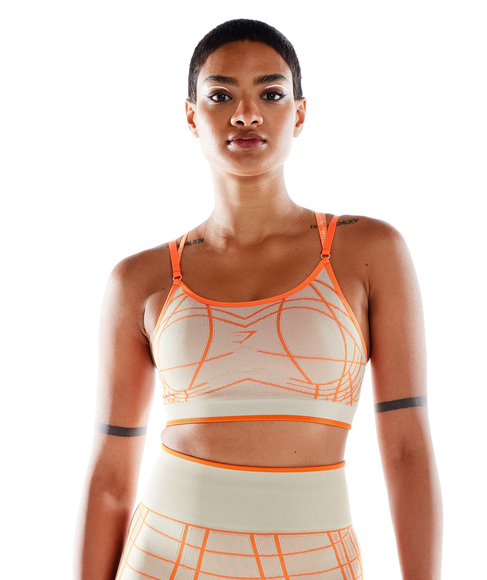 Orange Women's Gymshark Wtflex Linear Seamless Sports Bra | JEGWPQ-950