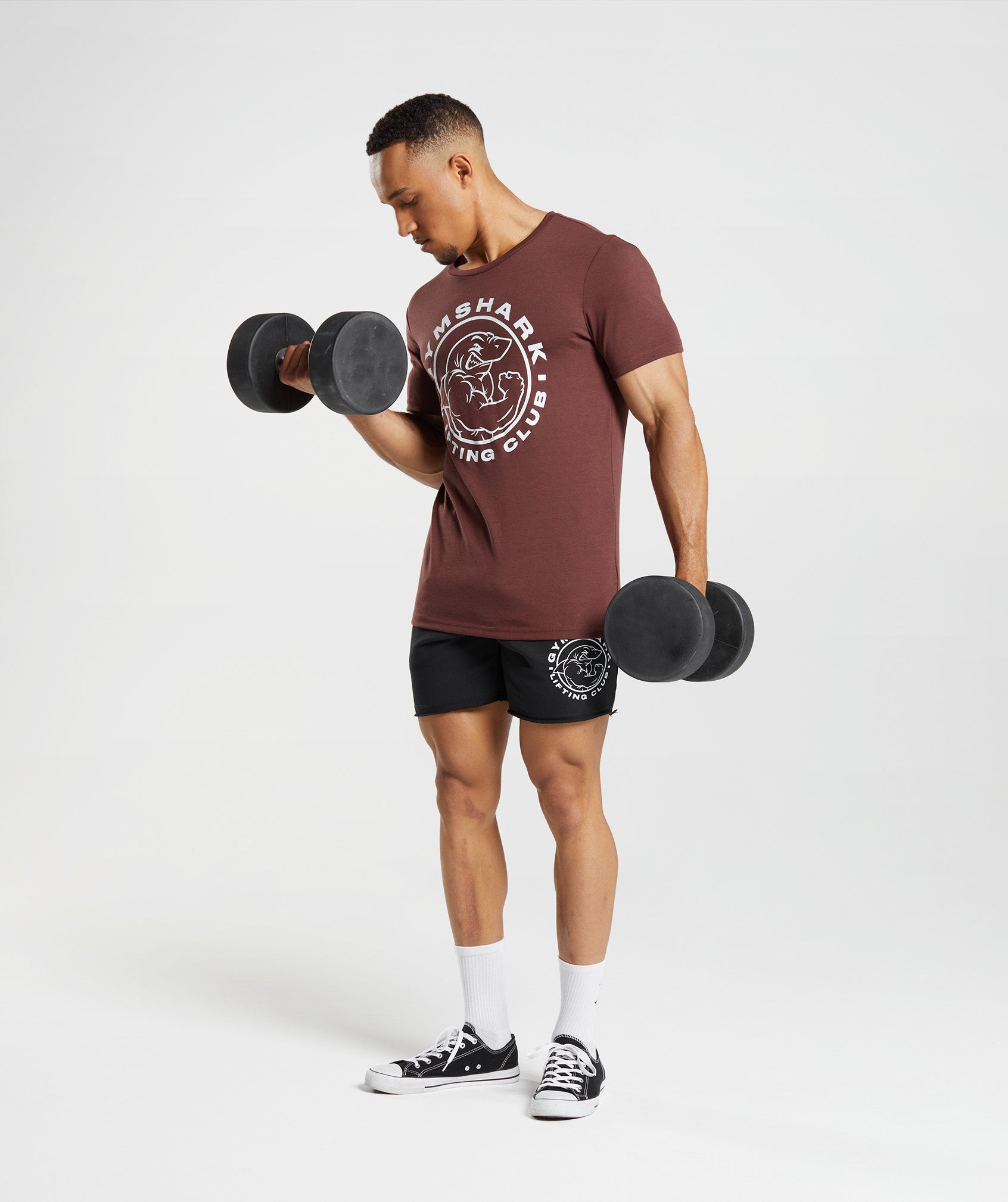 Pink Brown Men's Gymshark Legacy T Shirts | JQRWYK-421