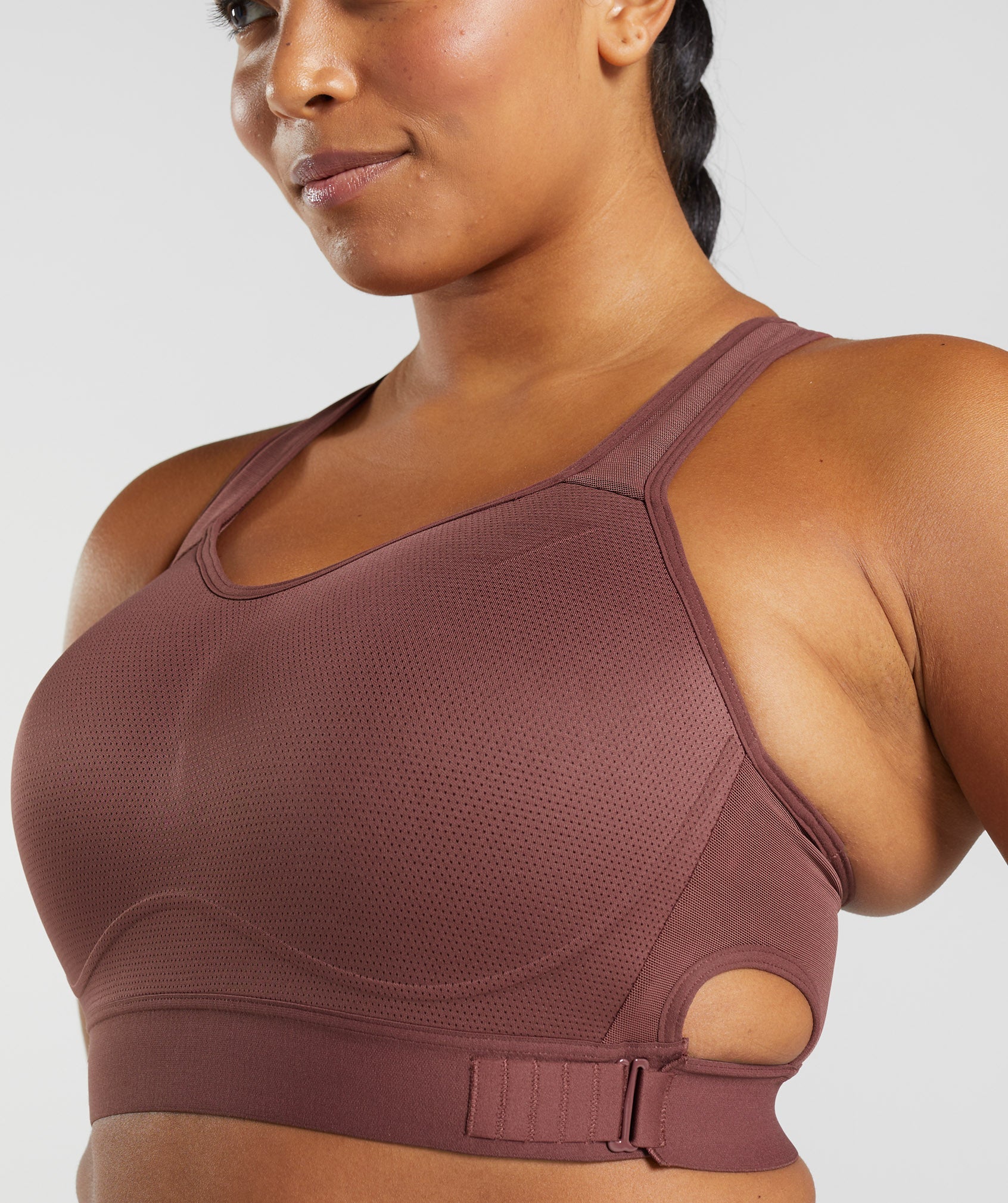 Pink Brown Women's Gymshark Racerback High Support Sports Bra | NDLQPA-754