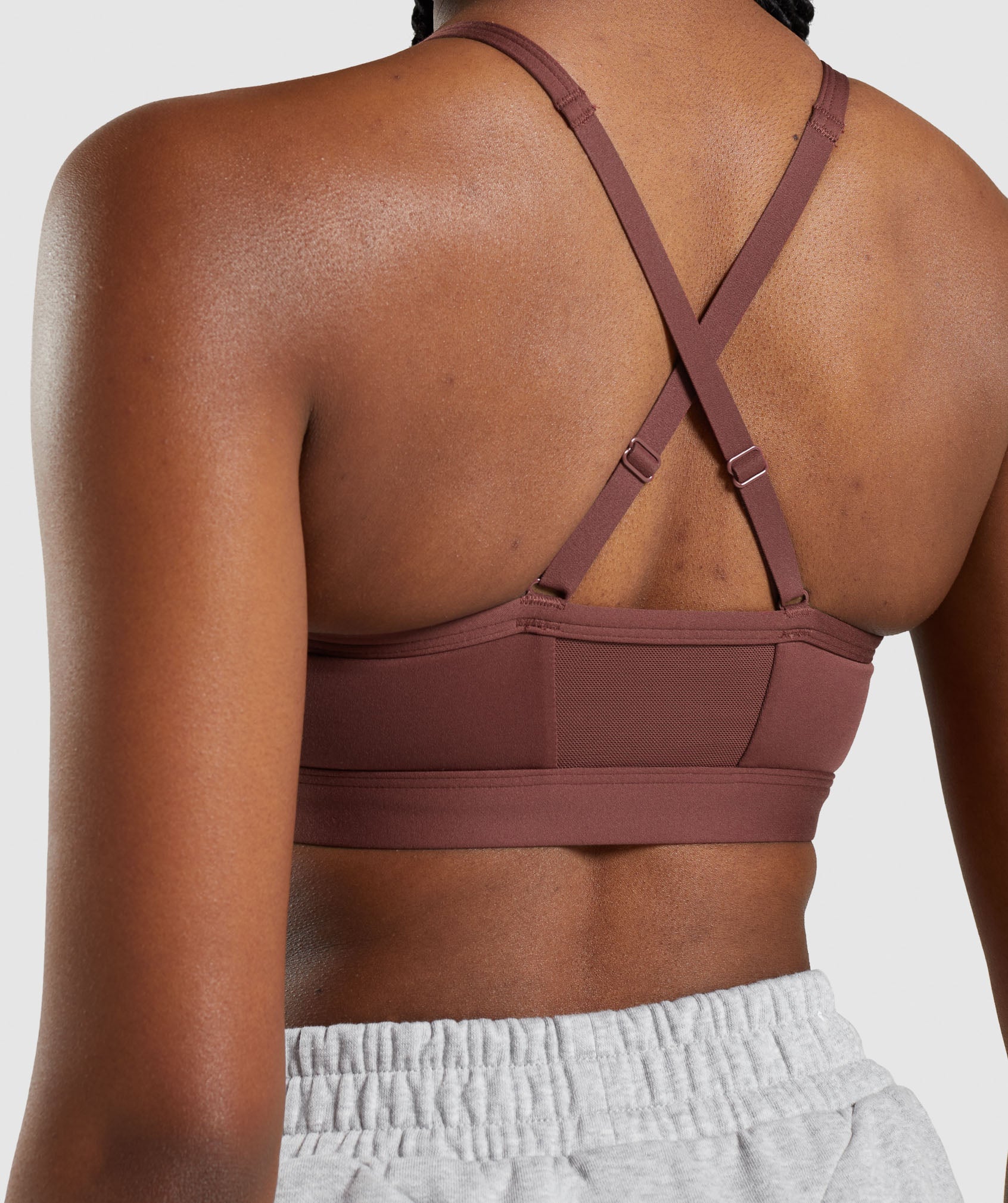 Pink Brown Women's Gymshark Ruched Sports Bra | DHTOCY-947