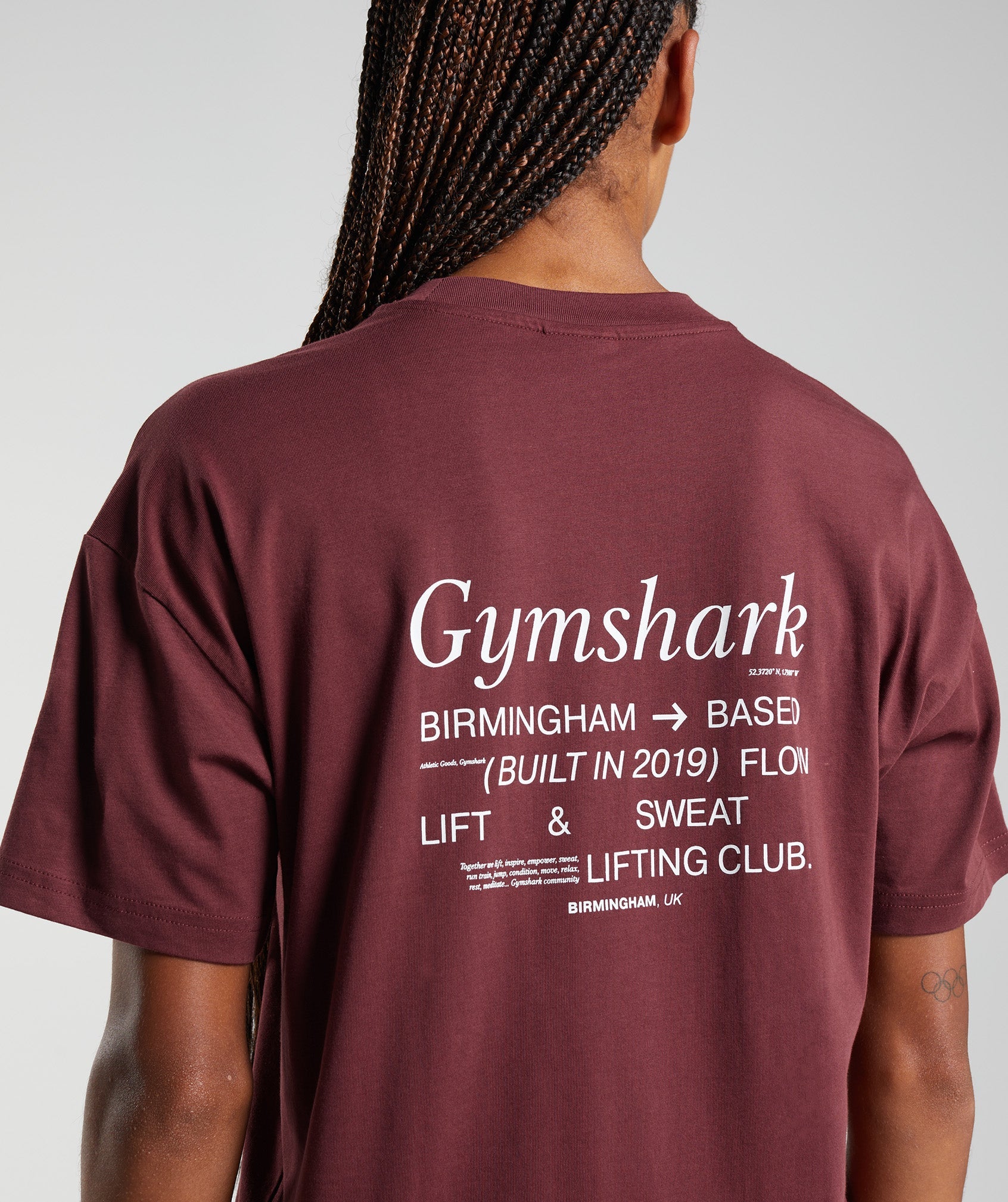 Pink Brown Women's Gymshark Social Club Oversized T Shirts | ODMCTV-217