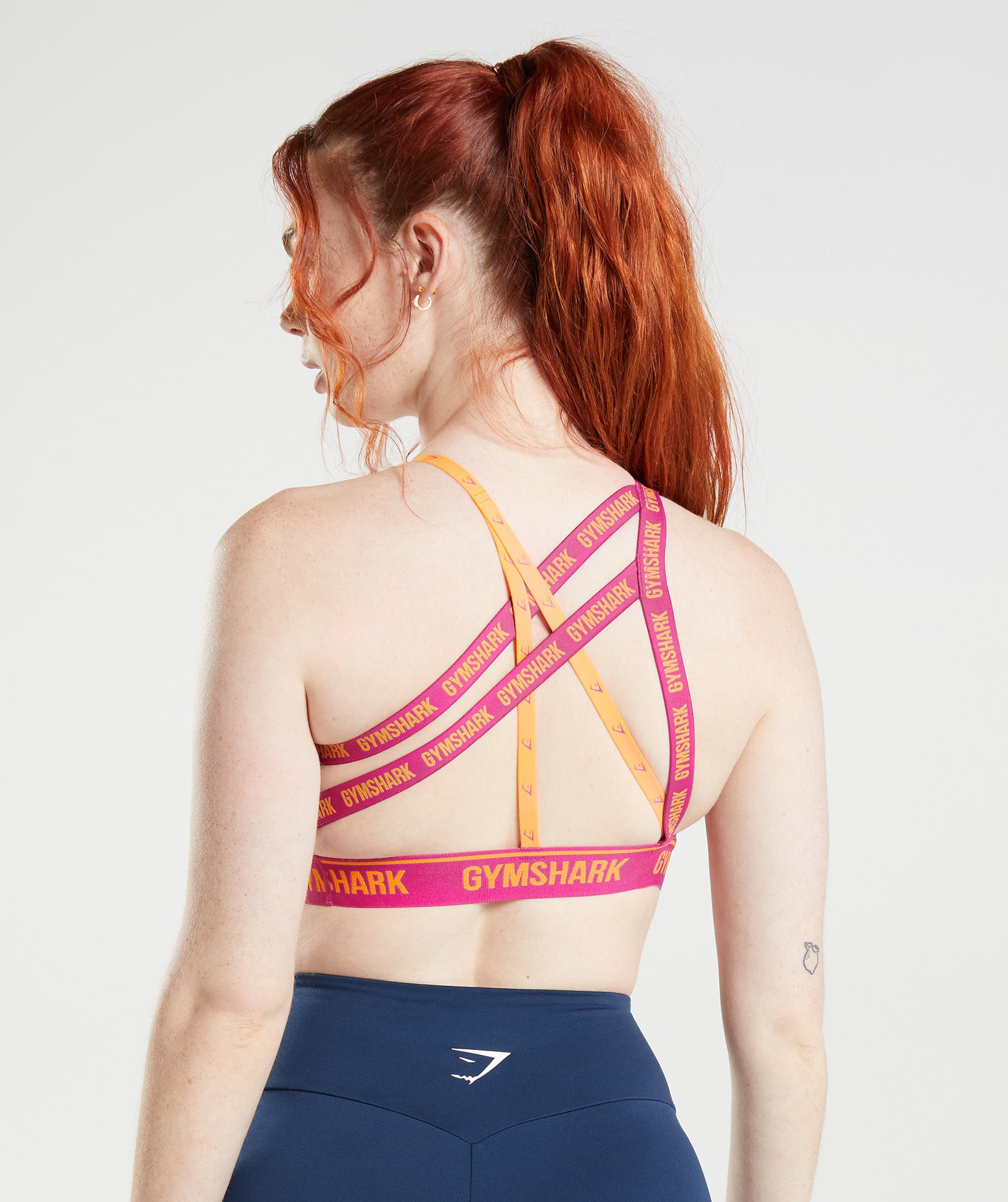 Pink / Orange Women's Gymshark Strike Sports Bra | KCORMX-472