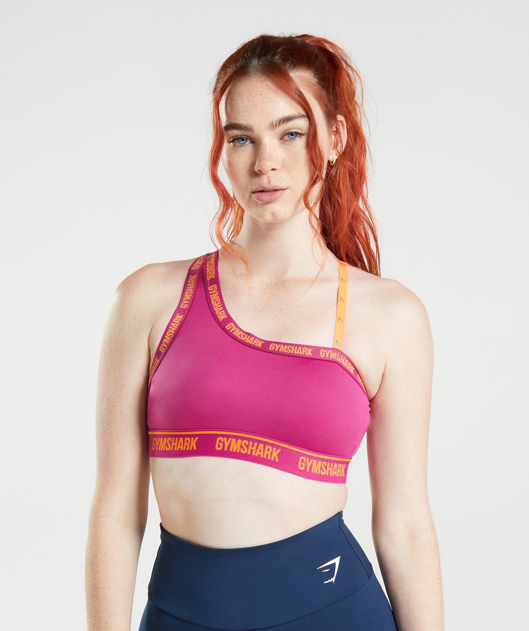 Pink / Orange Women\'s Gymshark Strike Sports Bra | KCORMX-472