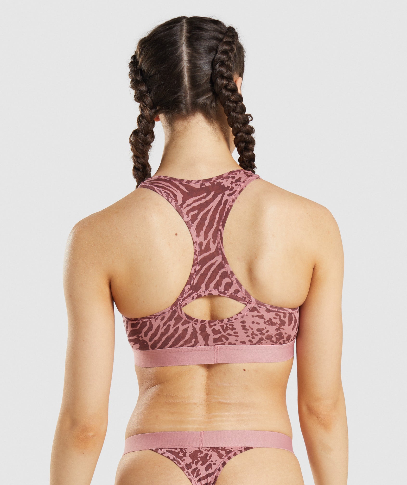 Pink Women's Gymshark Cotton Sports Bra | NHBXSW-809