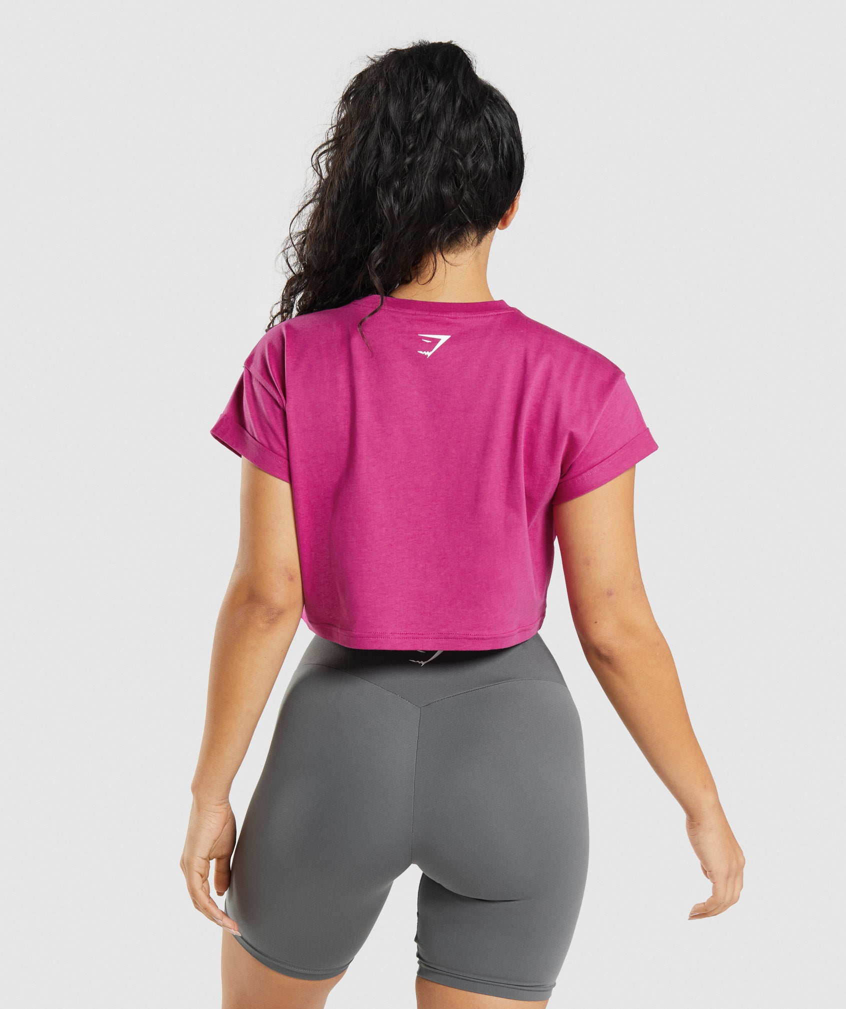 Pink Women's Gymshark Fraction Crop Tops | GQAHCP-935