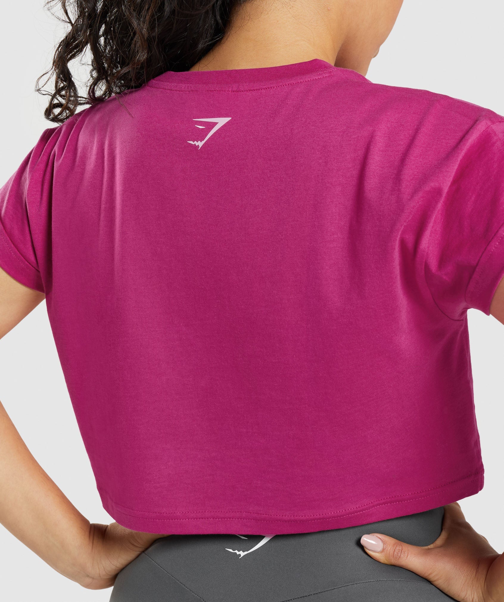 Pink Women's Gymshark Fraction Crop Tops | GQAHCP-935