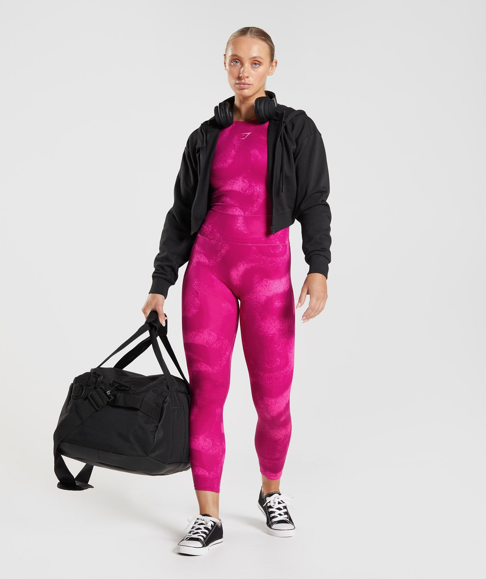 Pink Women's Gymshark GS Power Full Length All In One Leggings | AGCXNK-145