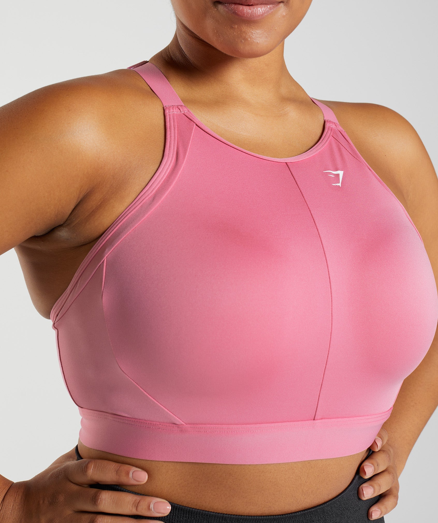 Pink Women's Gymshark High Neck High Support Sports Bra | MHREPY-278