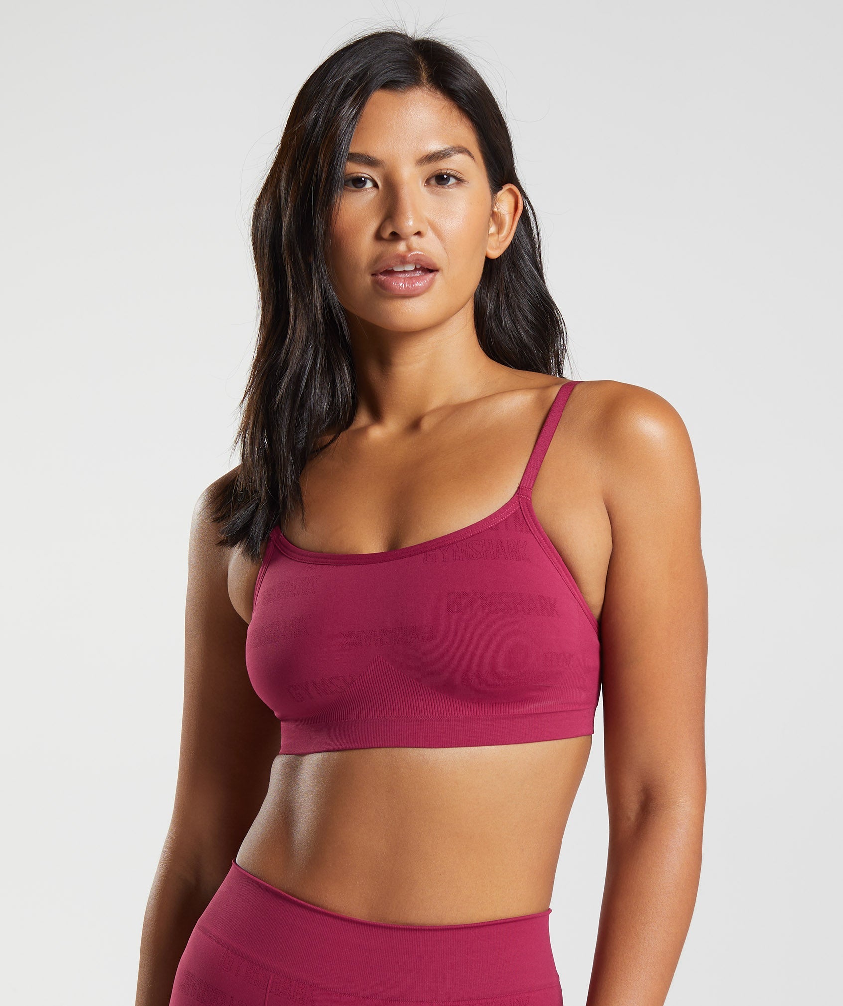 Pink Women\'s Gymshark Seamless Jacquard Sports Bra | VIQCOL-917