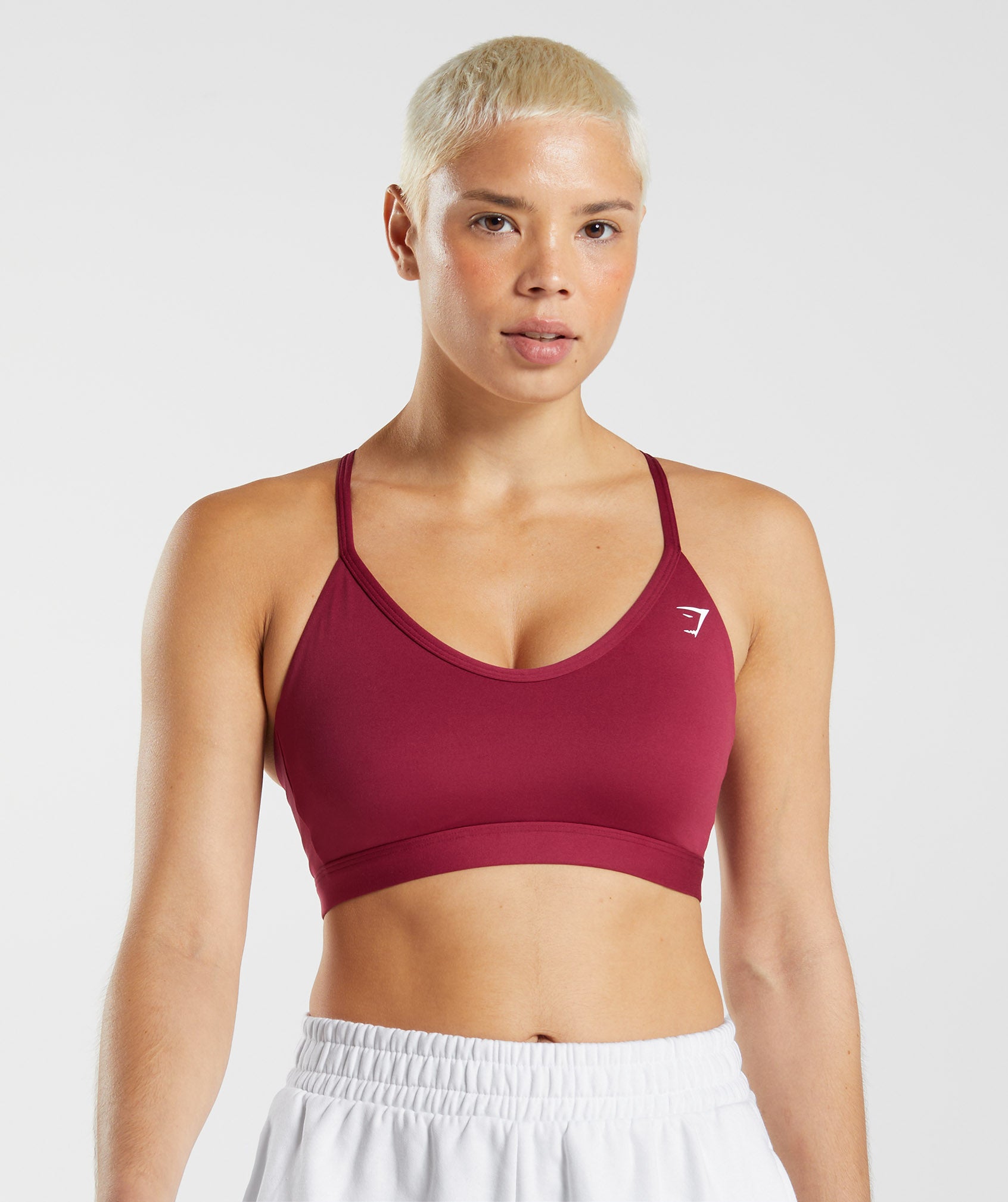 Pink Women\'s Gymshark V Neck Sports Bra | VEFPBW-345