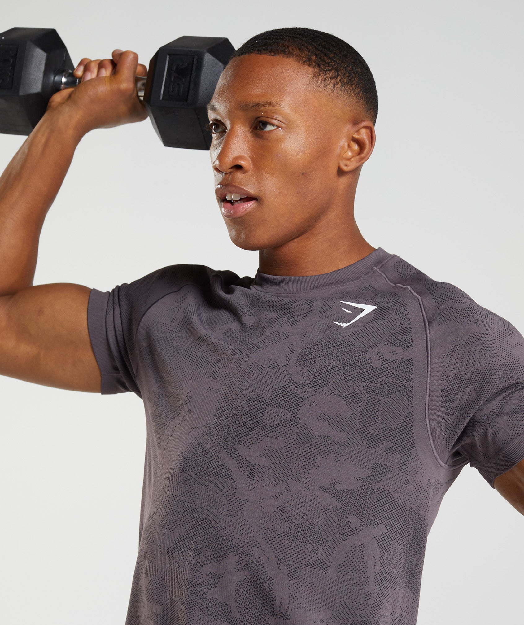 Purple / Black Men's Gymshark Geo Seamless T Shirts | AWKOCU-217