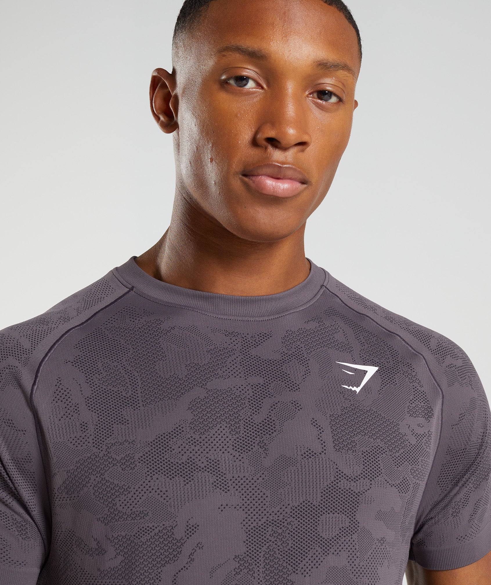 Purple / Black Men's Gymshark Geo Seamless T Shirts | AWKOCU-217