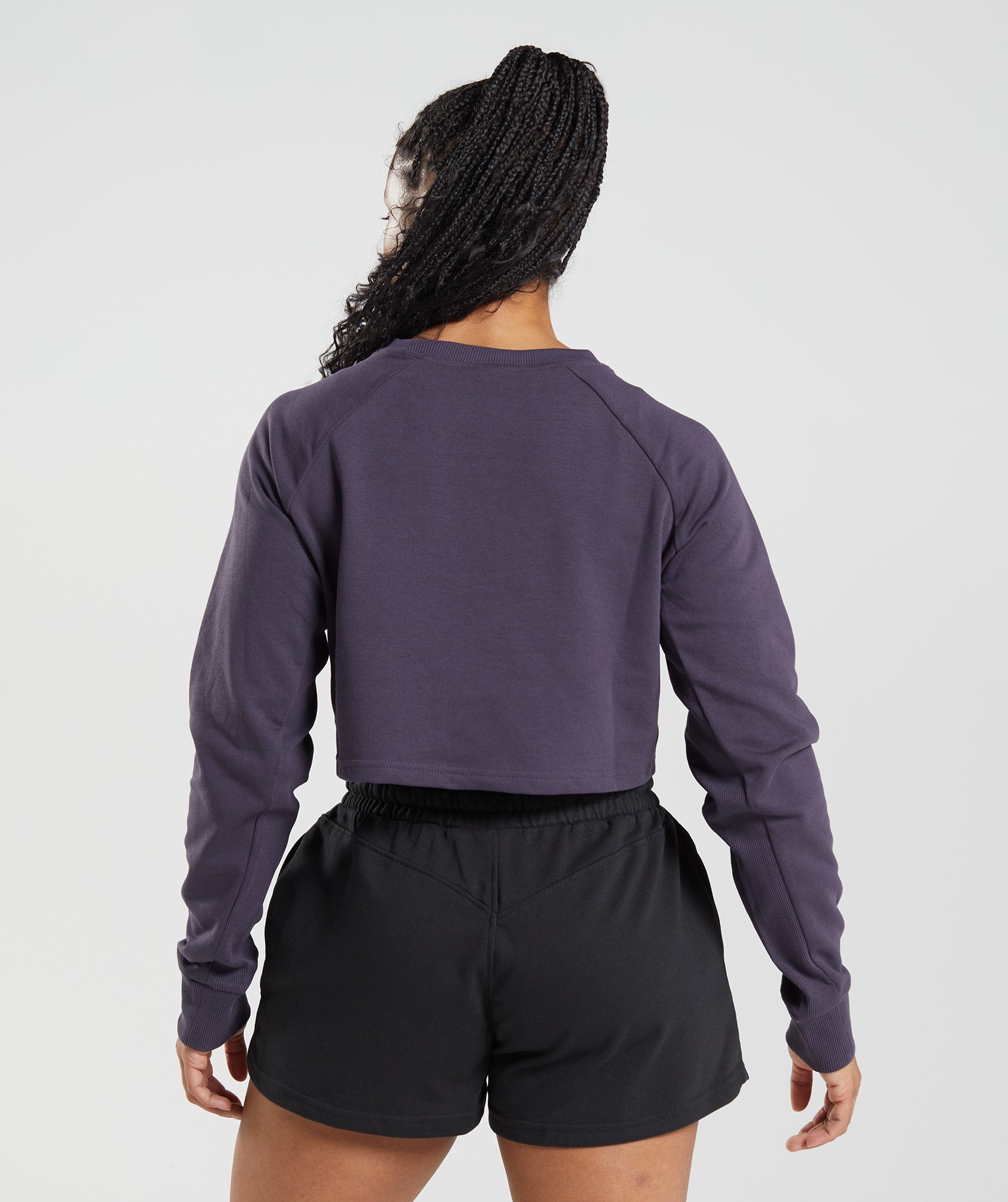 Purple Women's Gymshark Legacy Cropped Sweaters | EOTFNQ-951